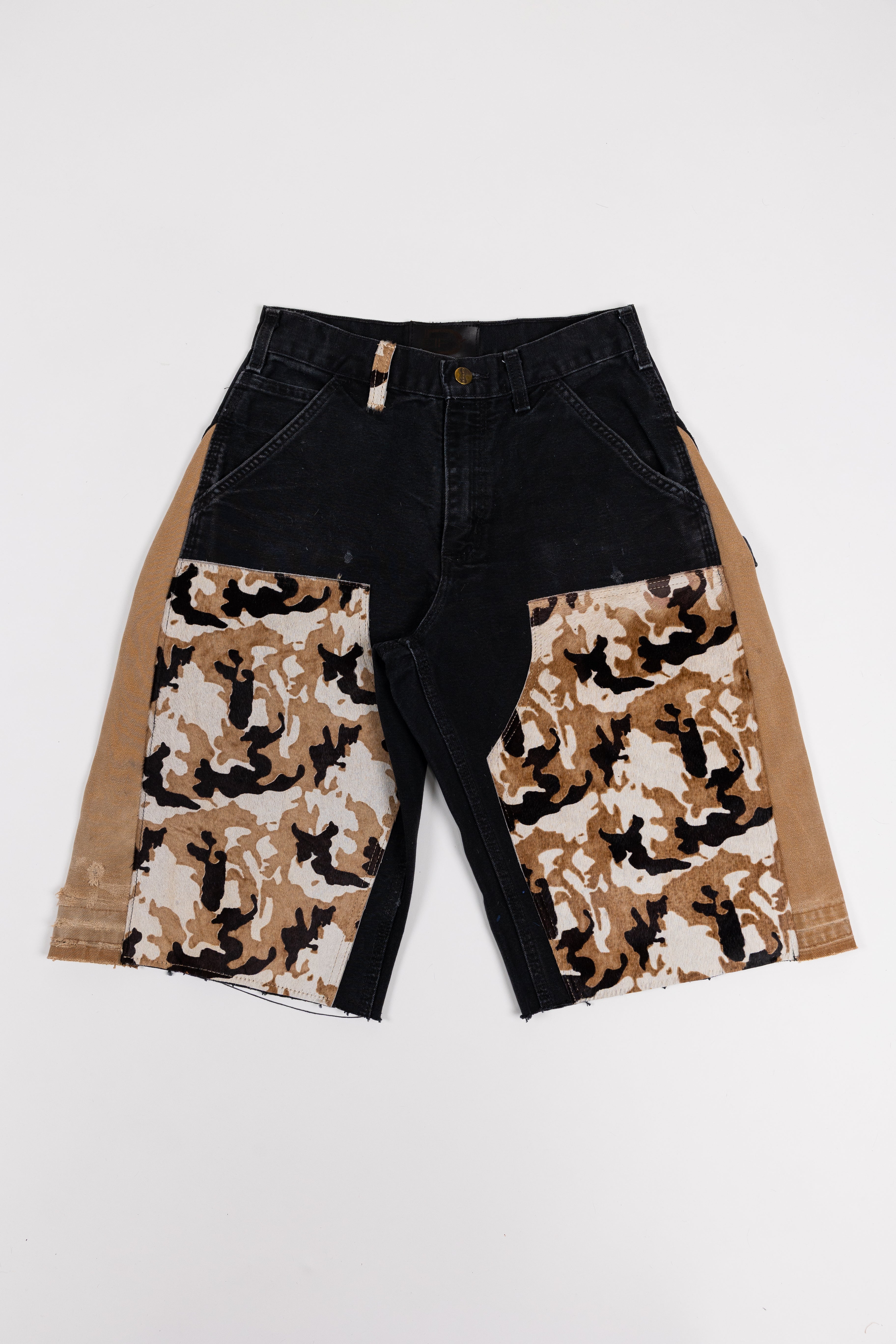 *Deify Double Cowhide Knee Flare Shorts