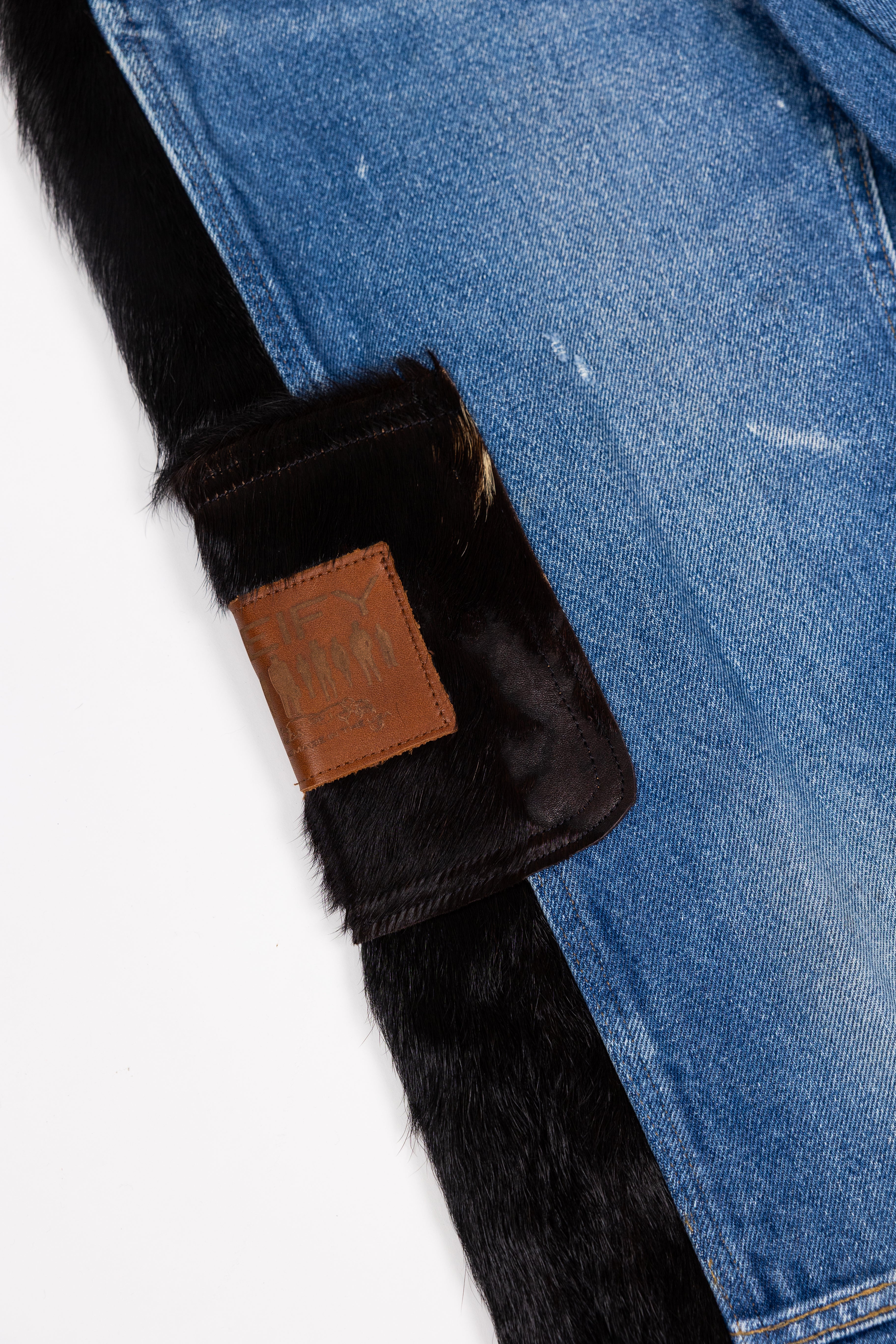 *Deify Cowhide Flare Carpenter Pants