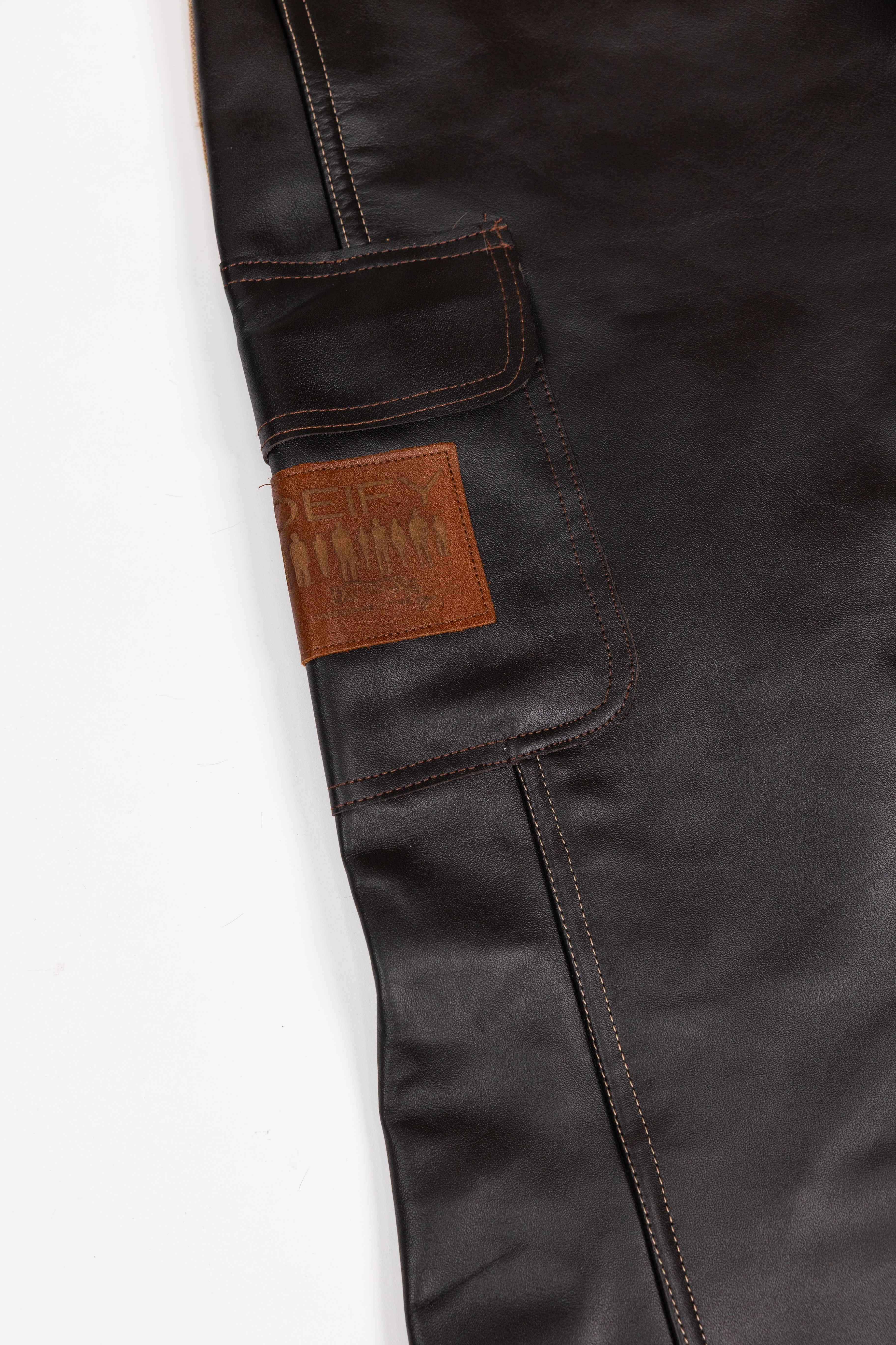 Deify Leather Double Knee Flare Pants