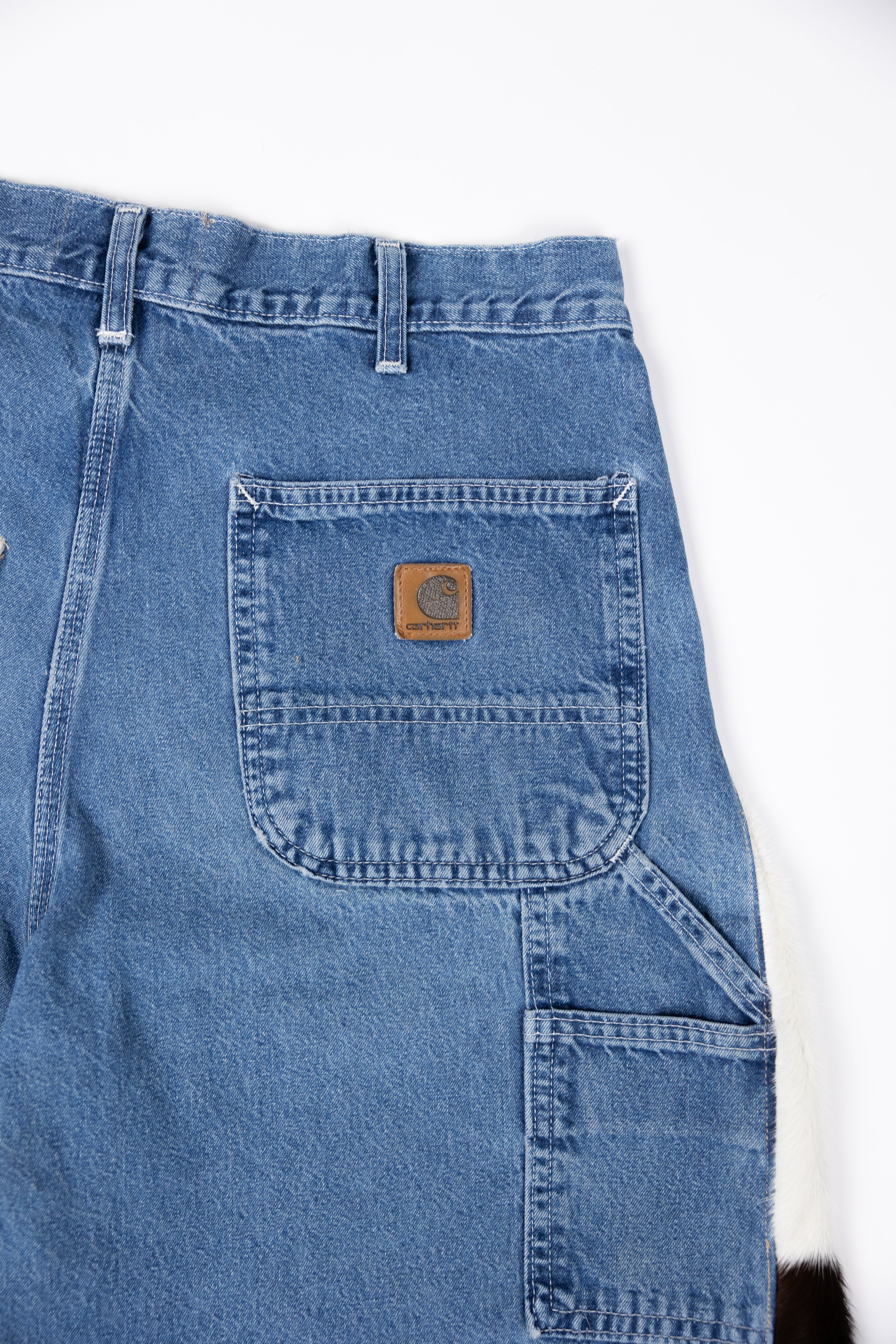 *Deify Cowhide Flare Denim Shorts