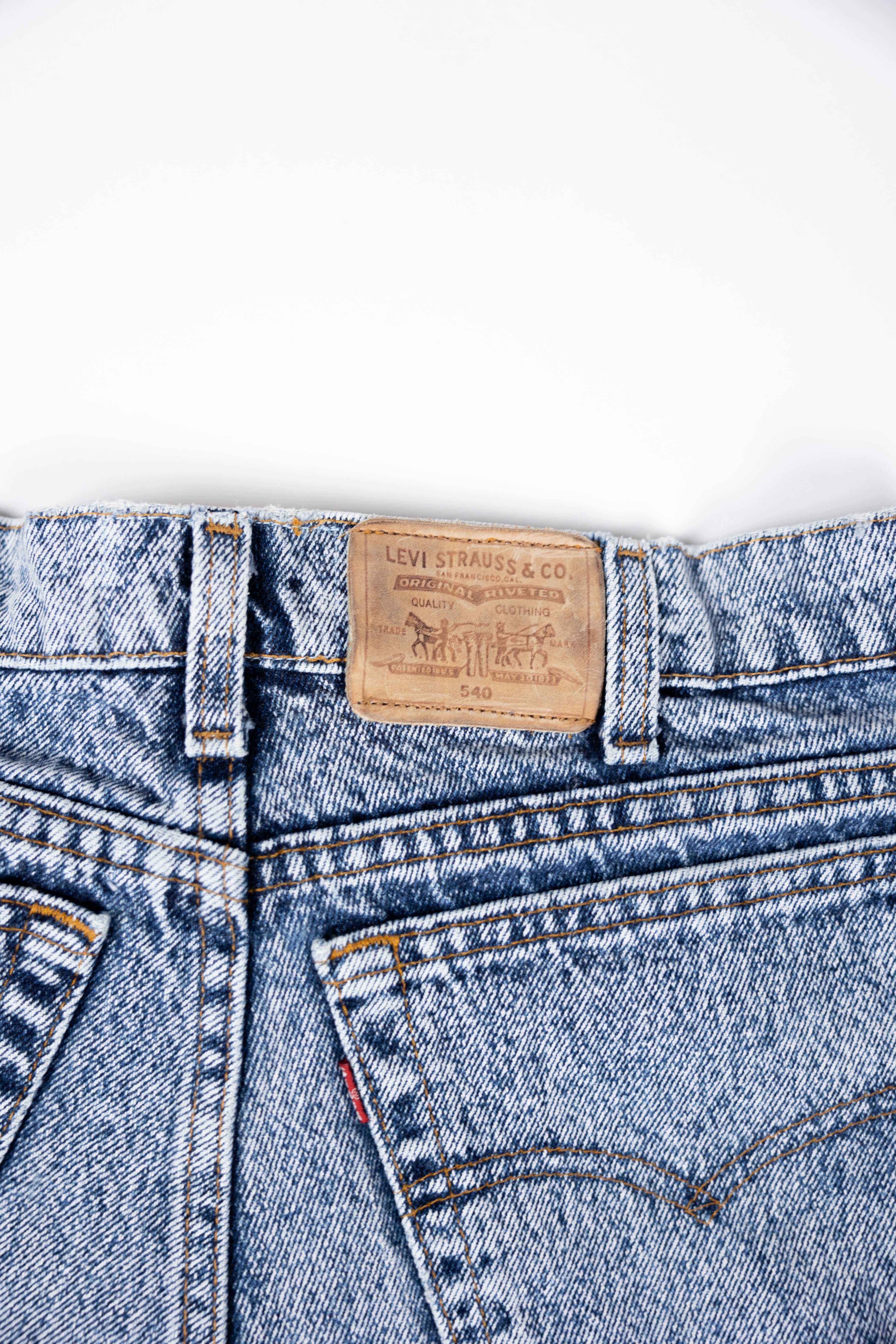 Deify Cowhide Flare Denim Shorts