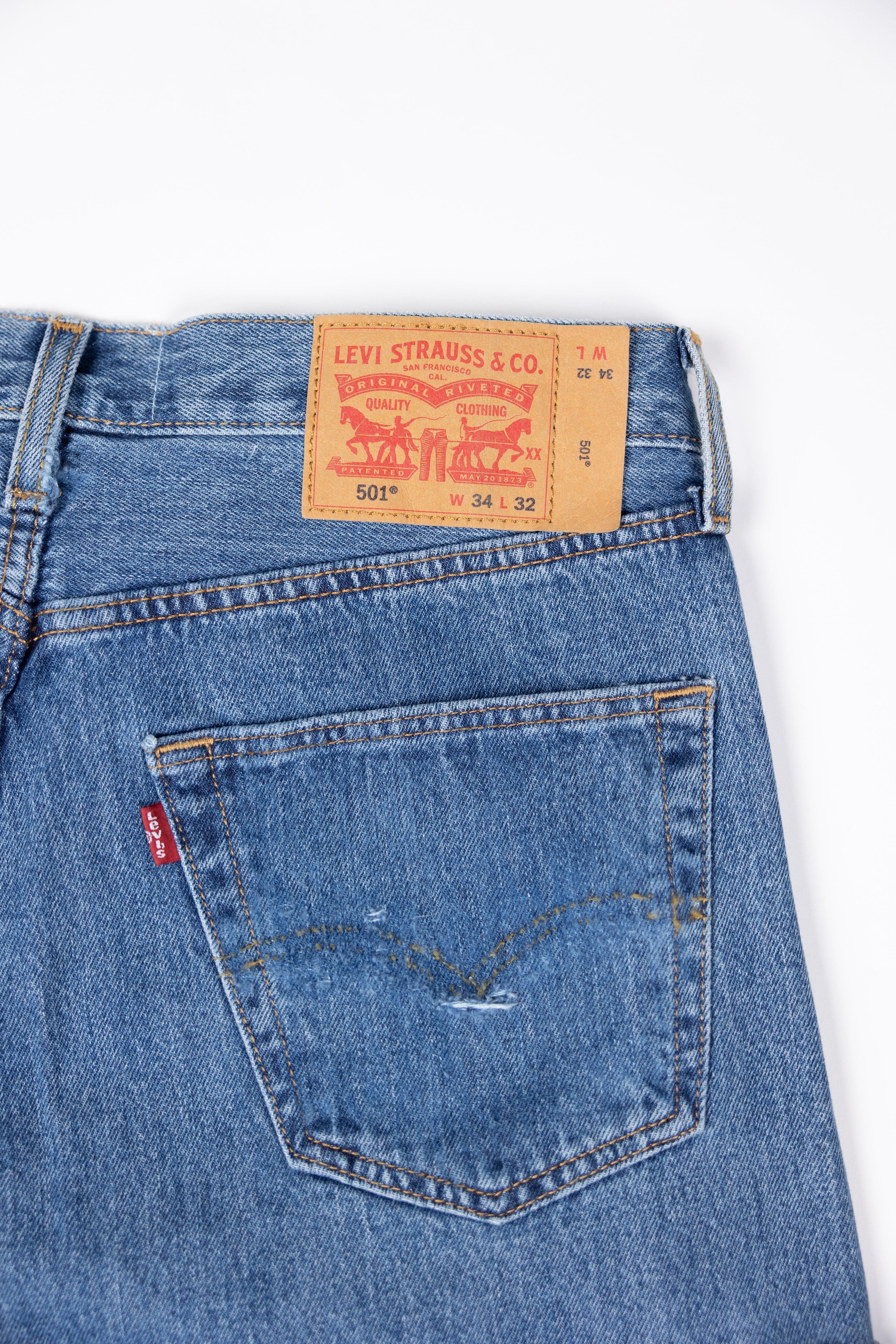 *Deify Cowhide Flare Denim Shorts