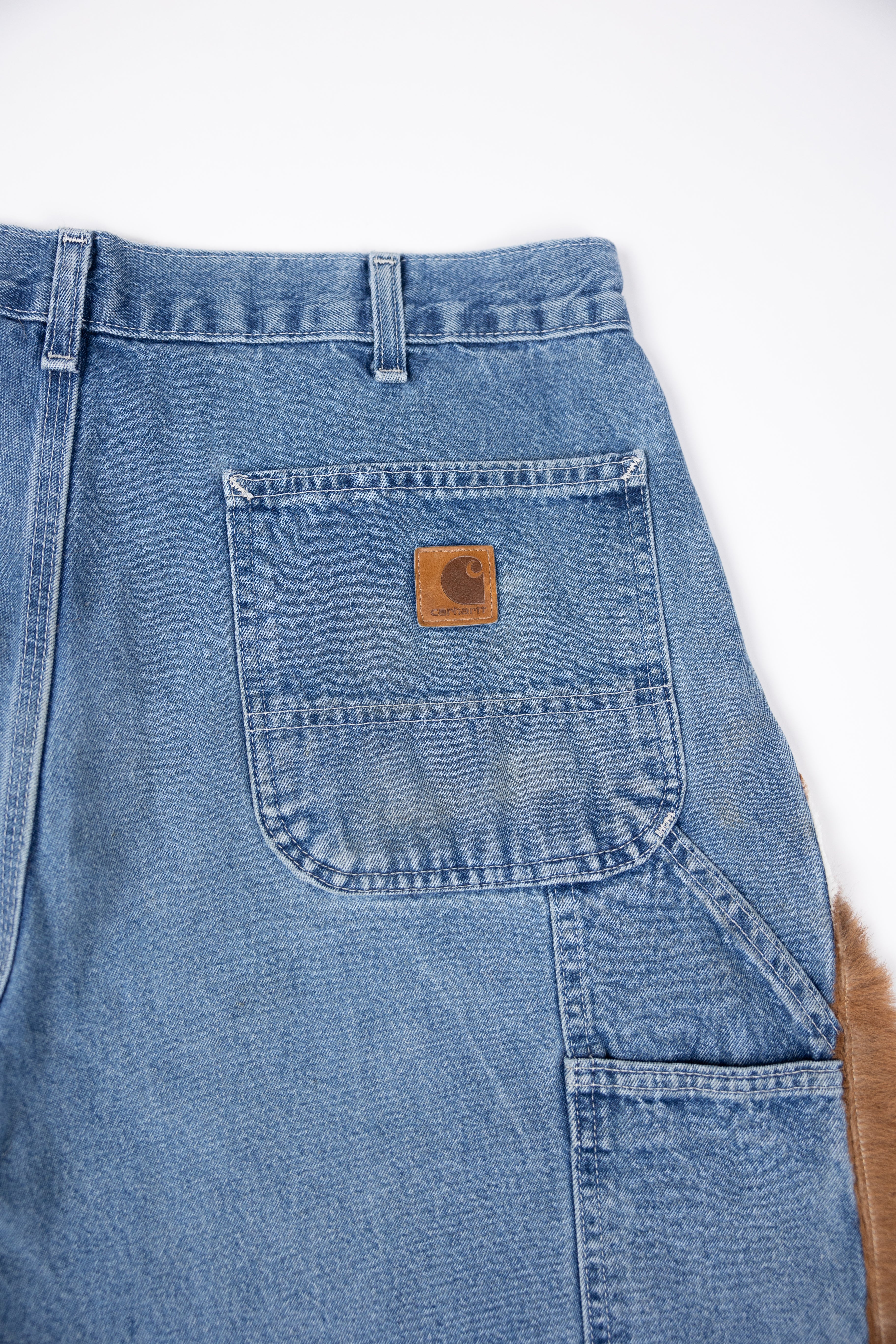 Deify Cowhide Flare Denim Shorts