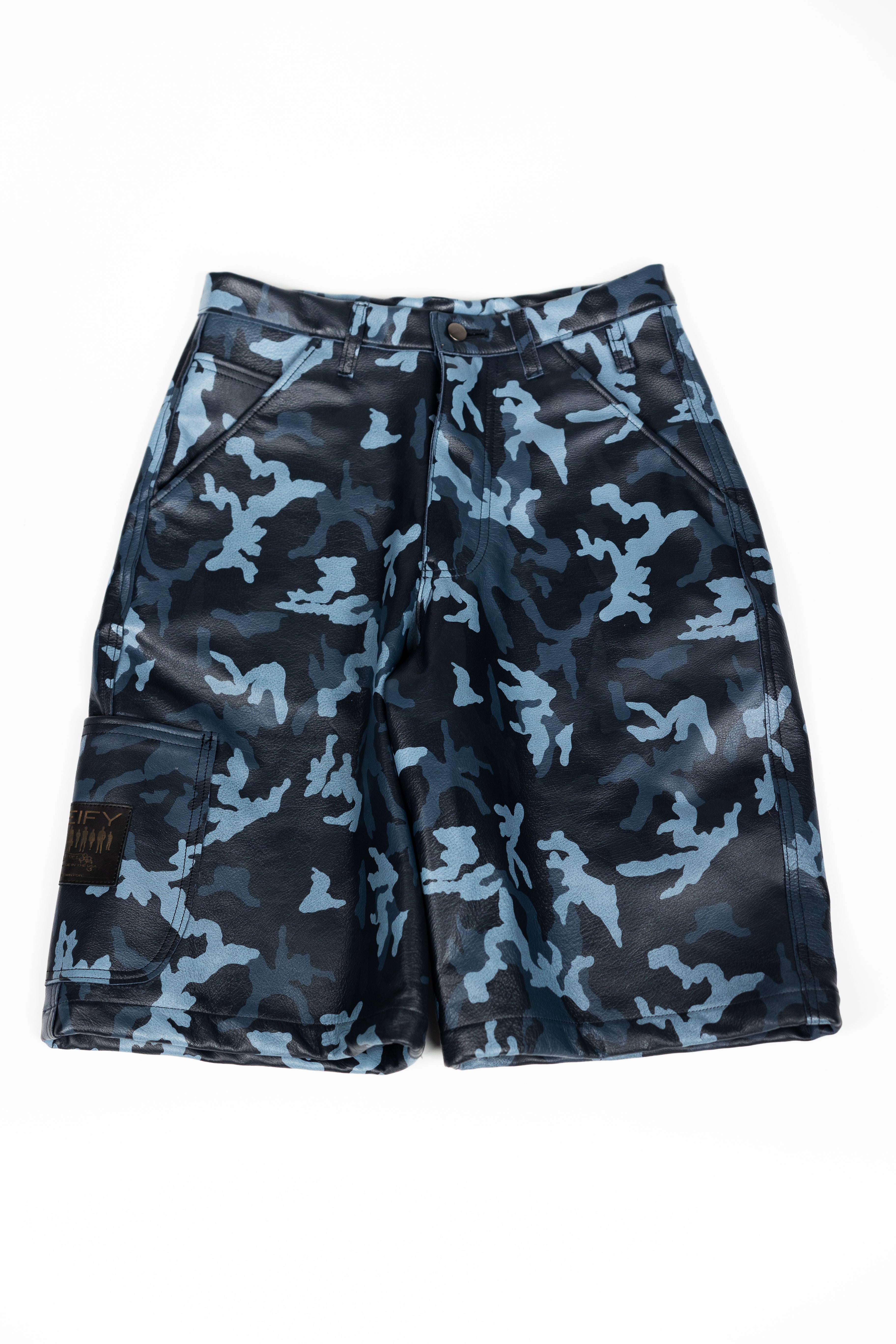 *Deify Camo Leather Shorts