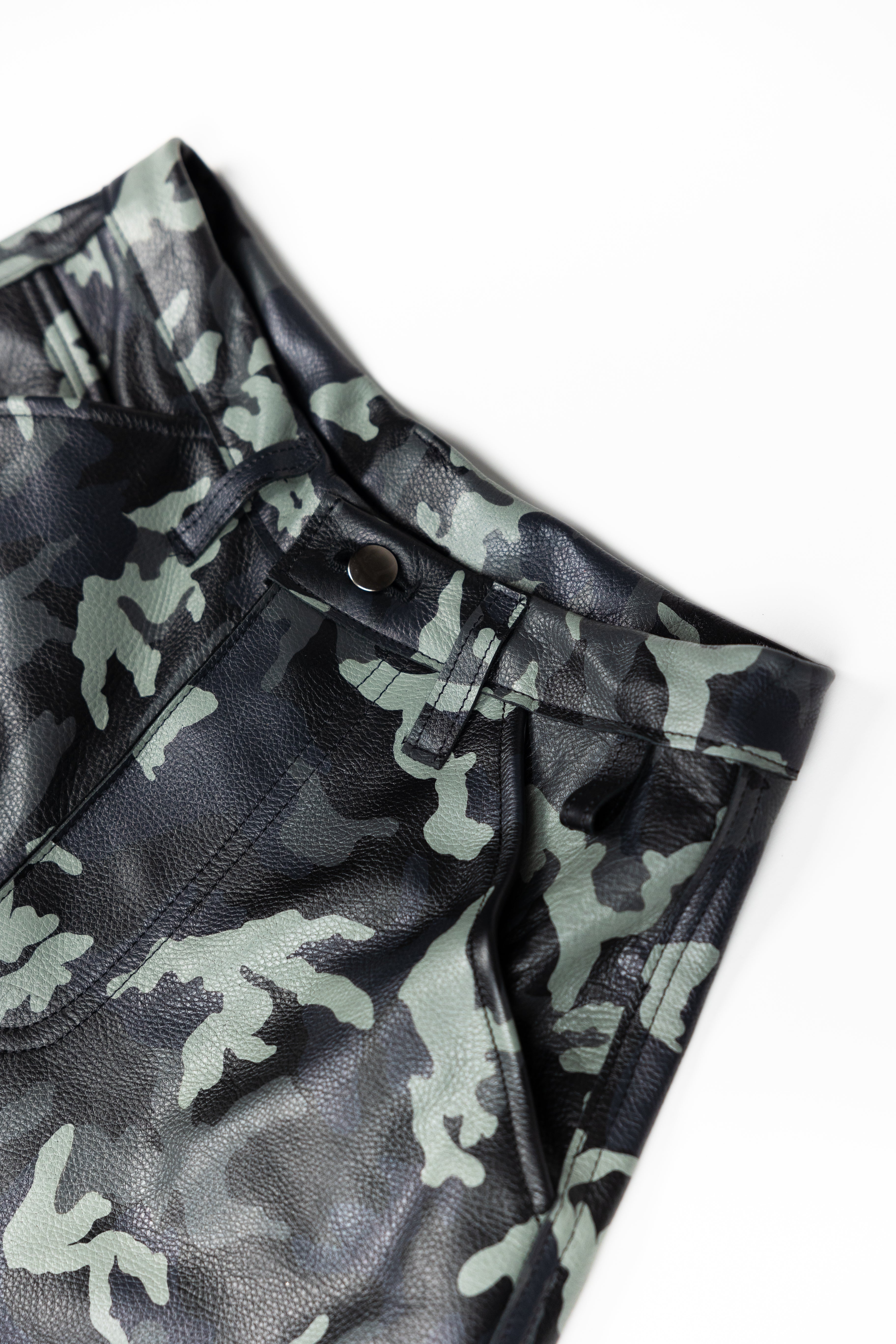 *Deify Camo Leather Shorts