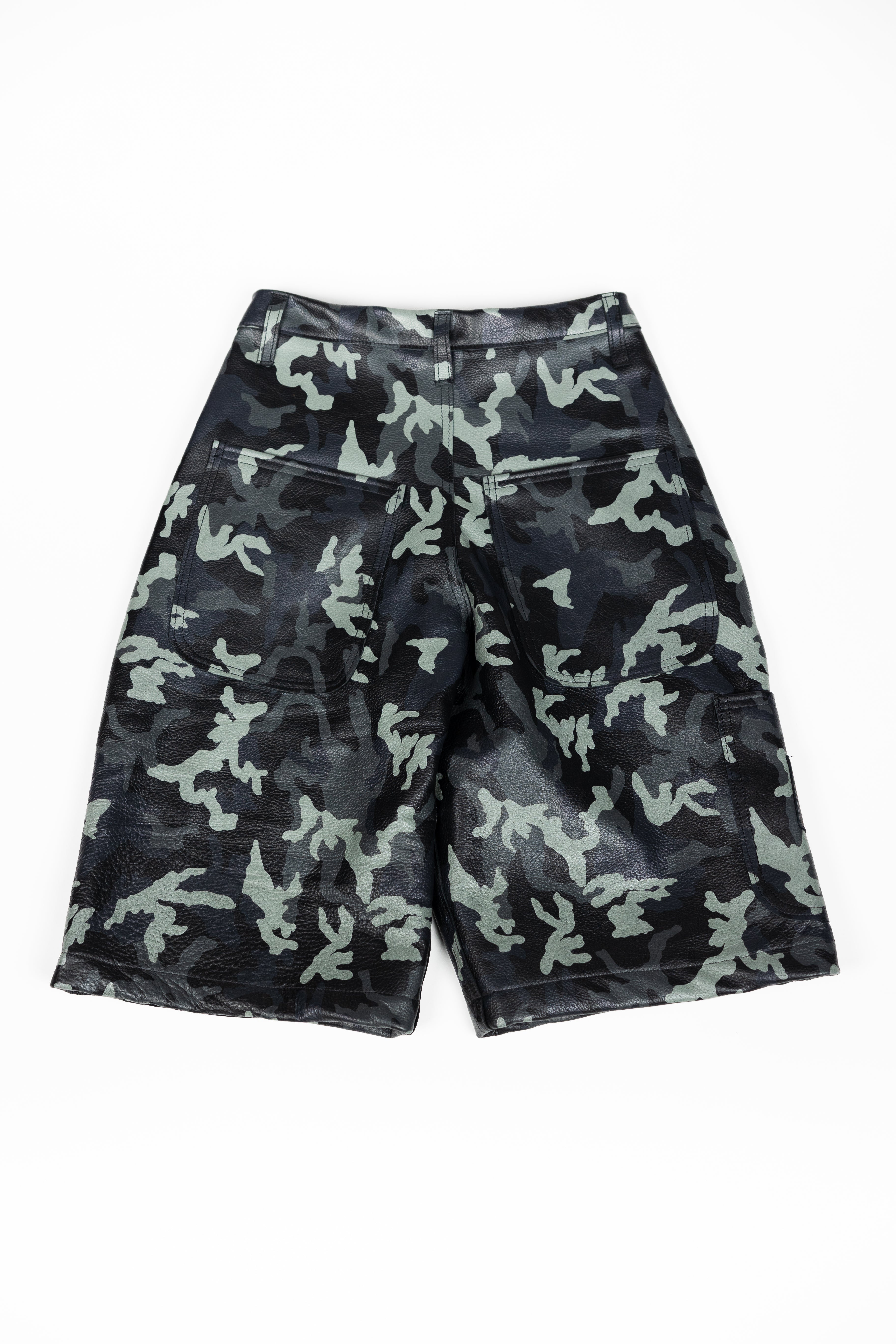 *Deify Camo Leather Shorts