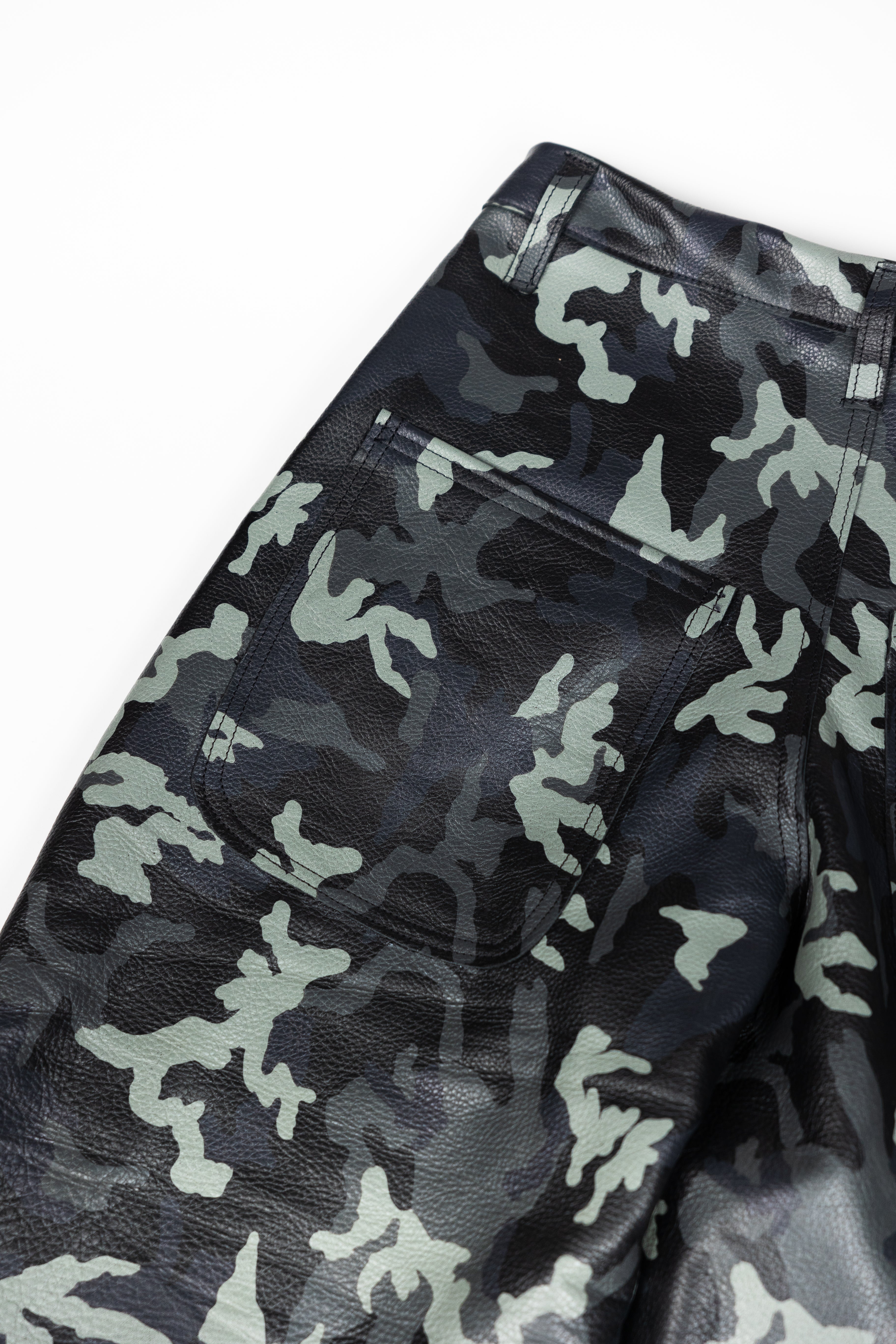 *Deify Camo Leather Shorts