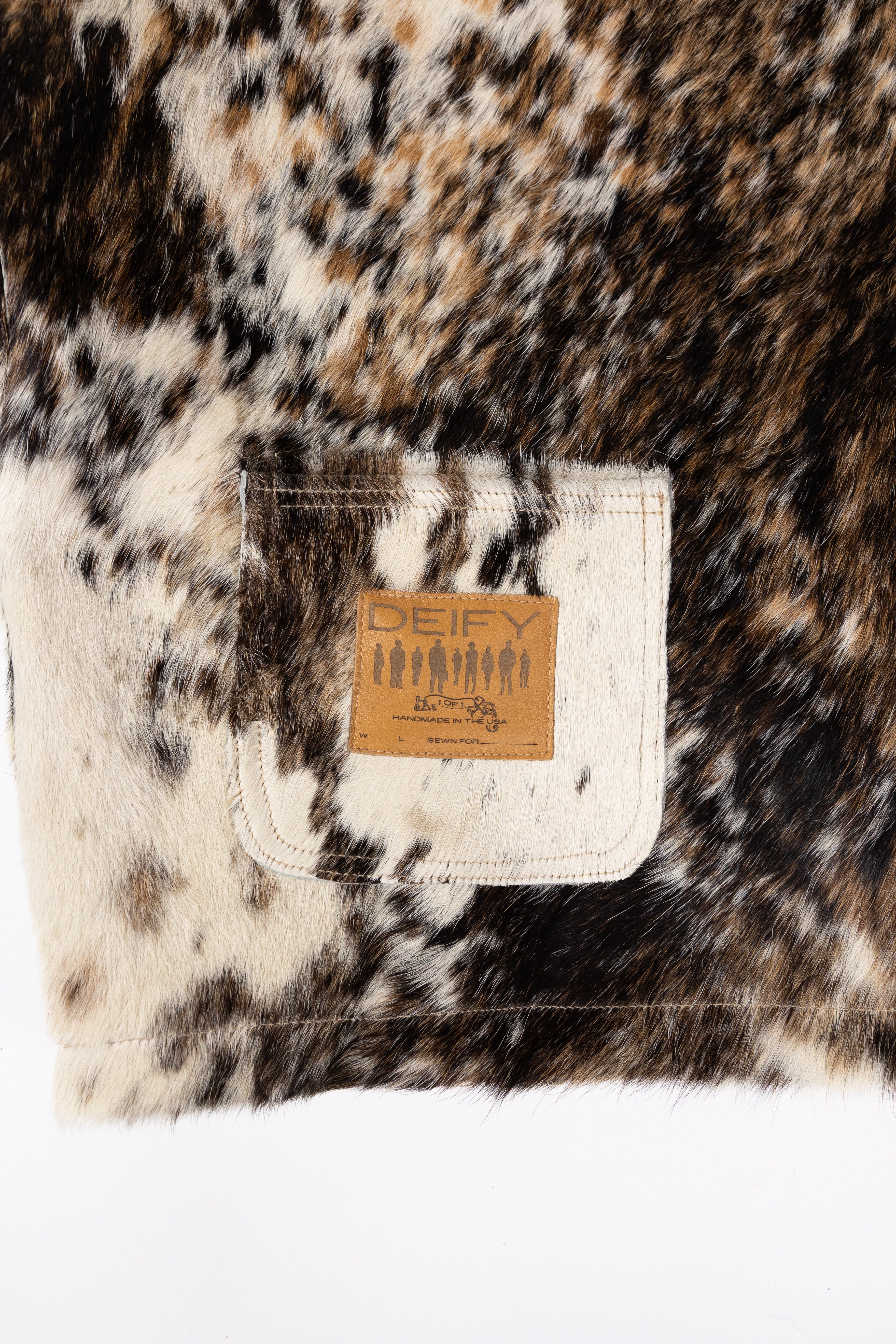 Deify Cowhide Rabbit Hooded Jacket