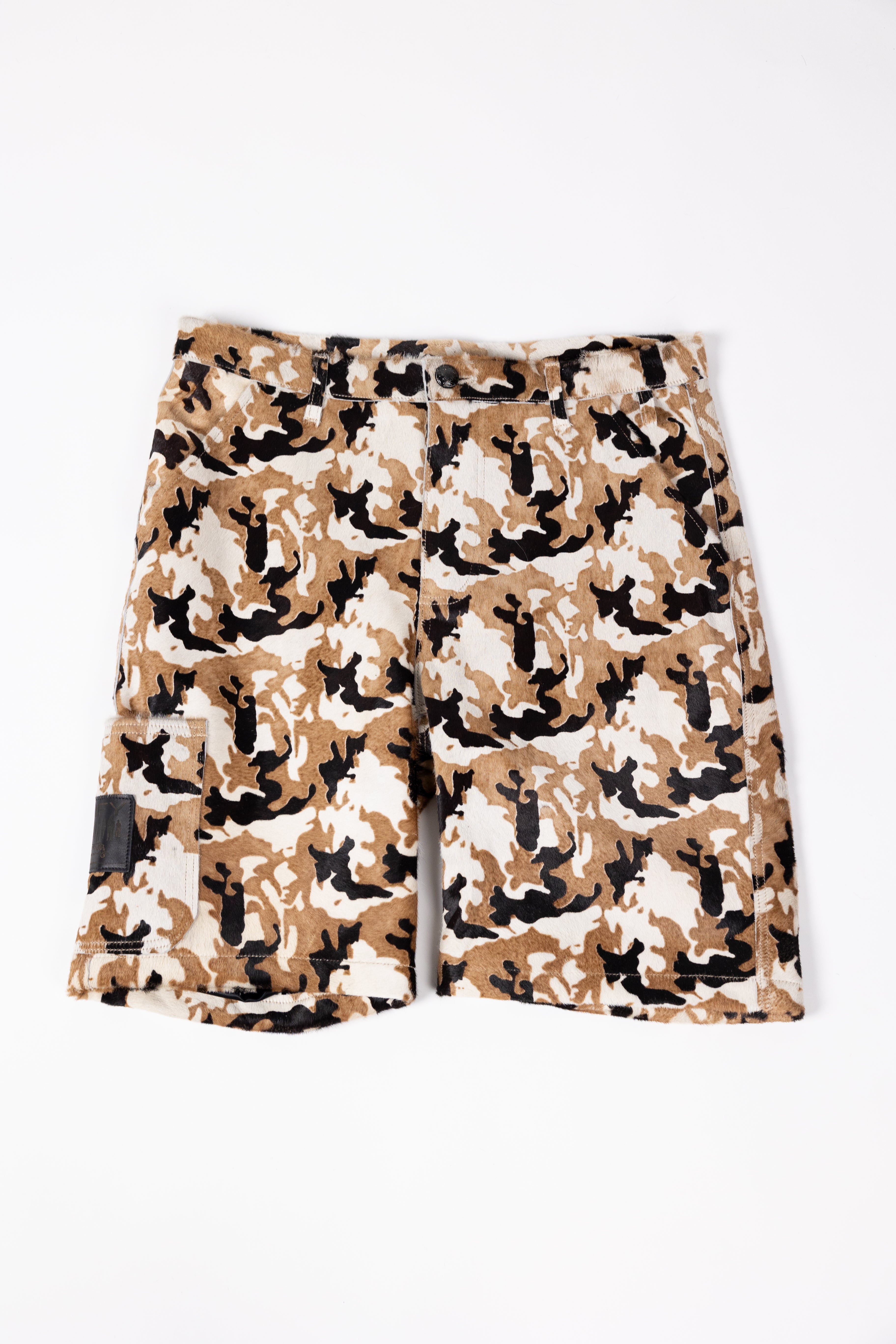 *Deify Camo Cowhide Shorts