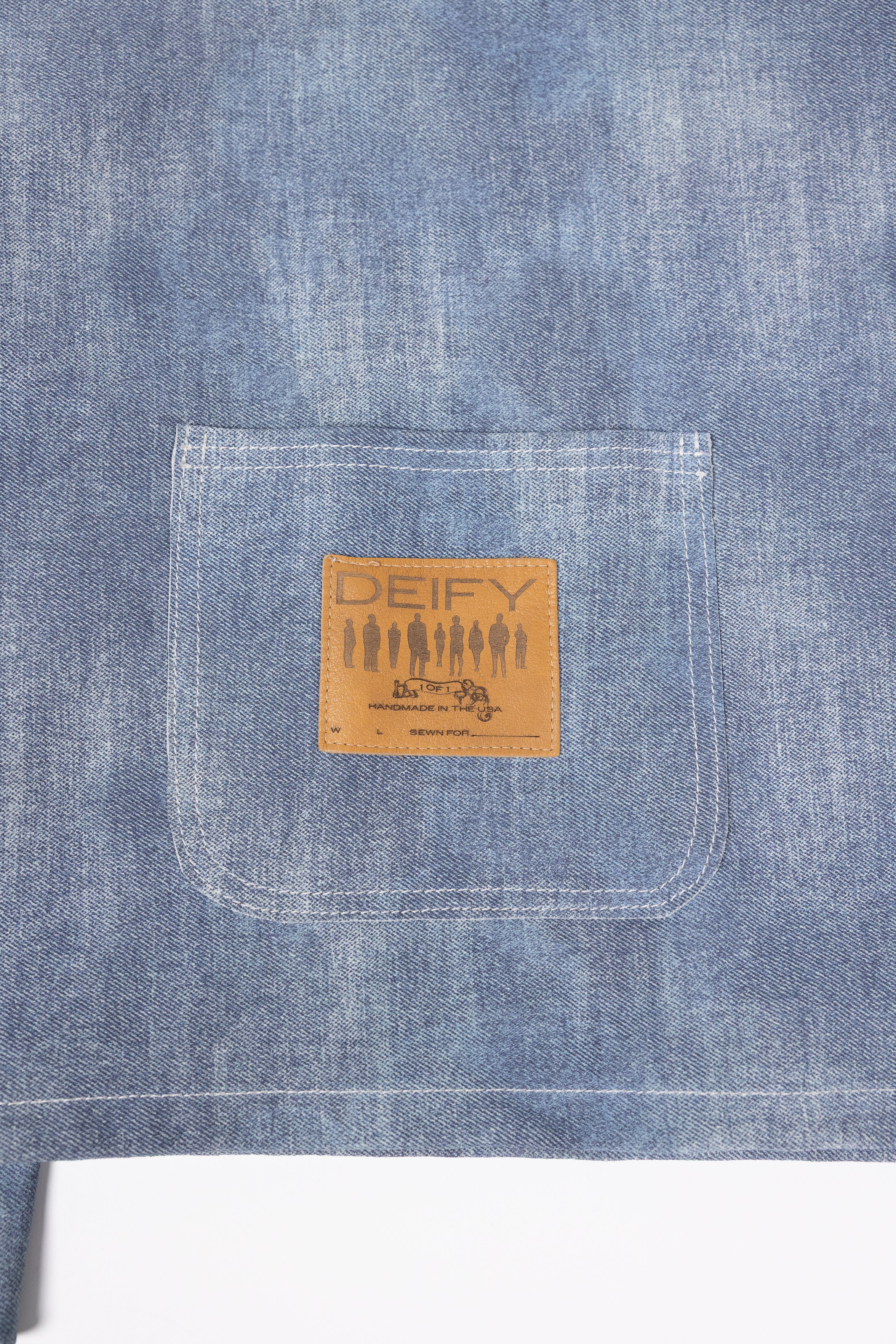 Deify Denim Leather Hooded Jacket