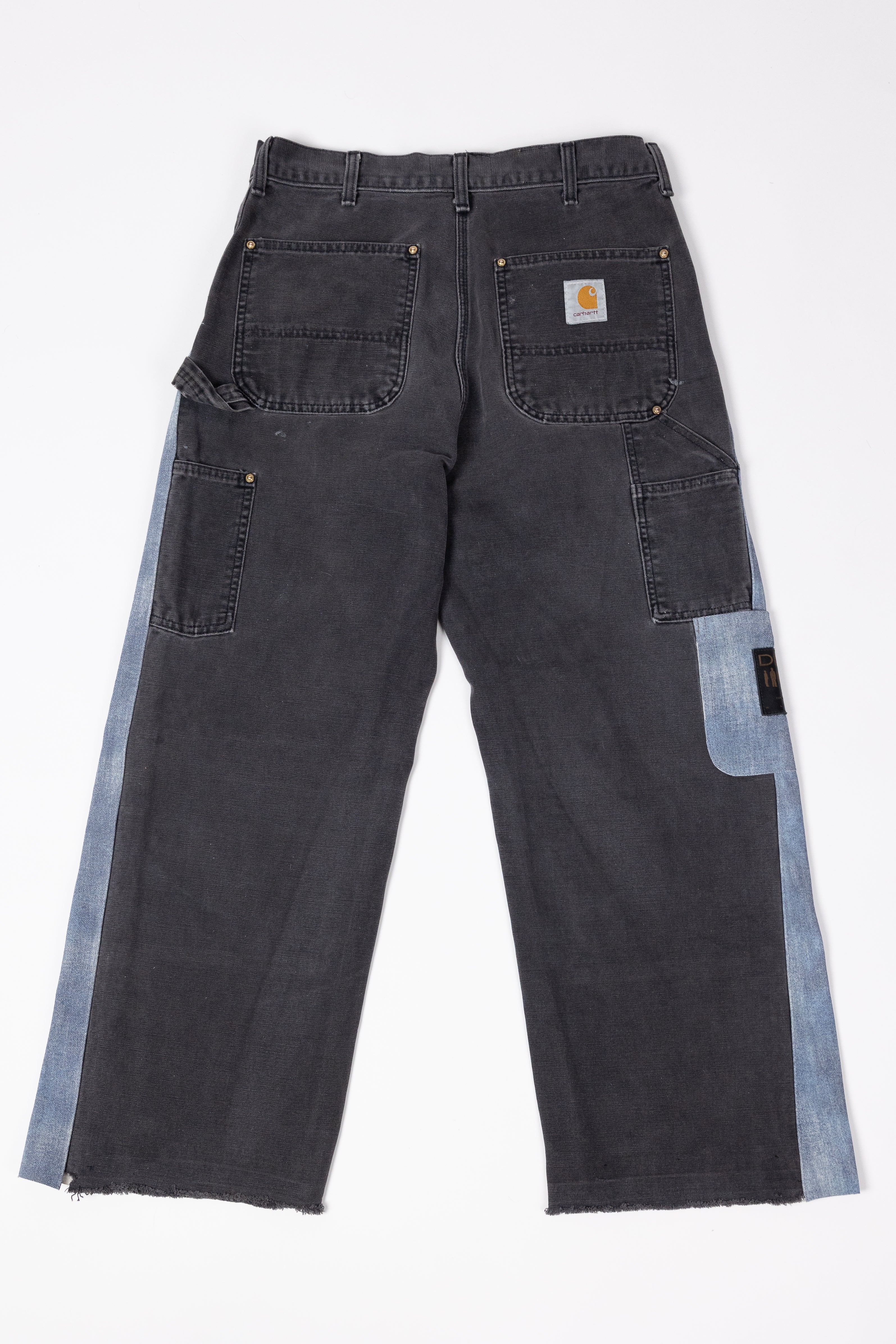 *Deify Denim Leather Flare Carpenter Pants