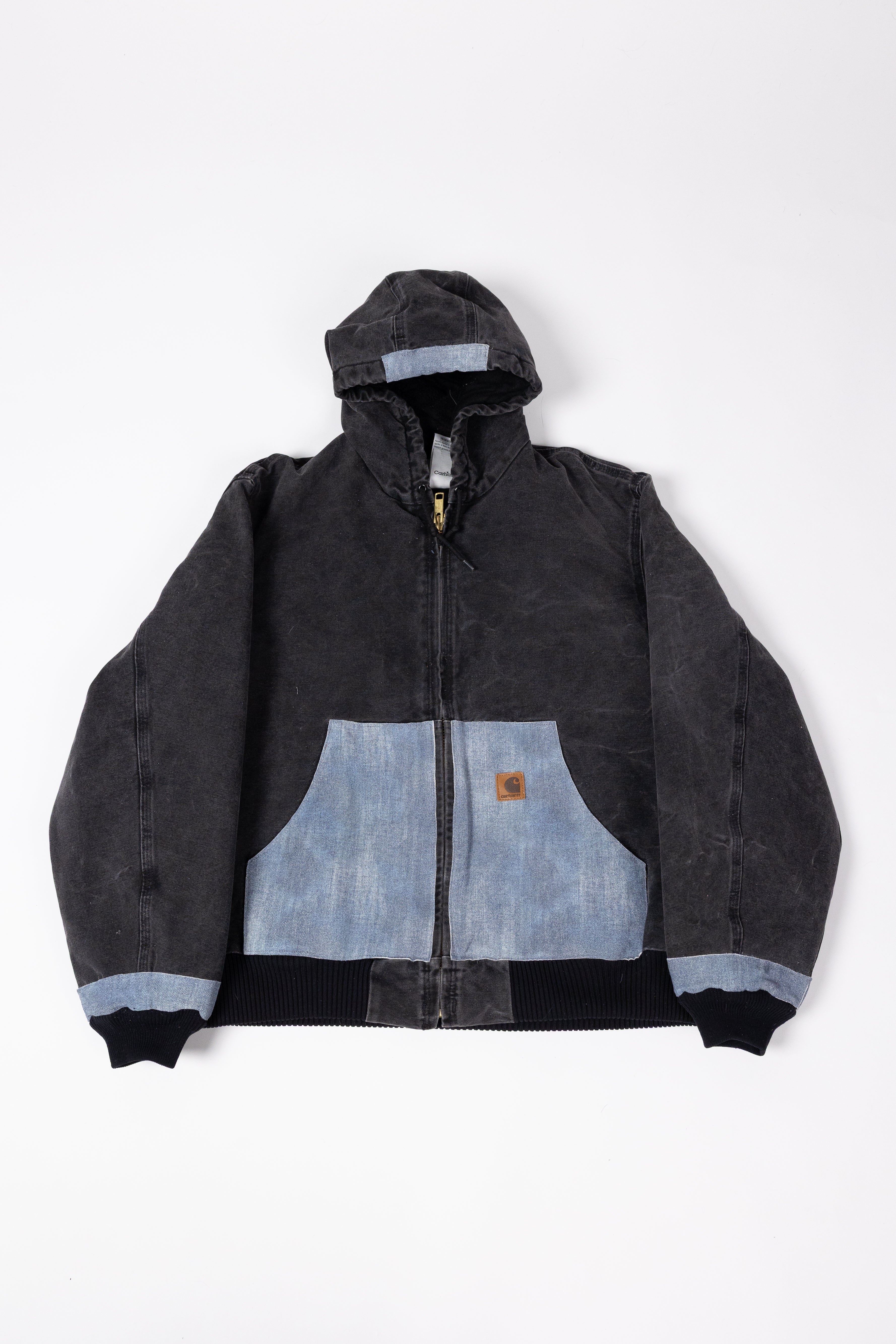 *Deify Denim Leather Patch Jacket