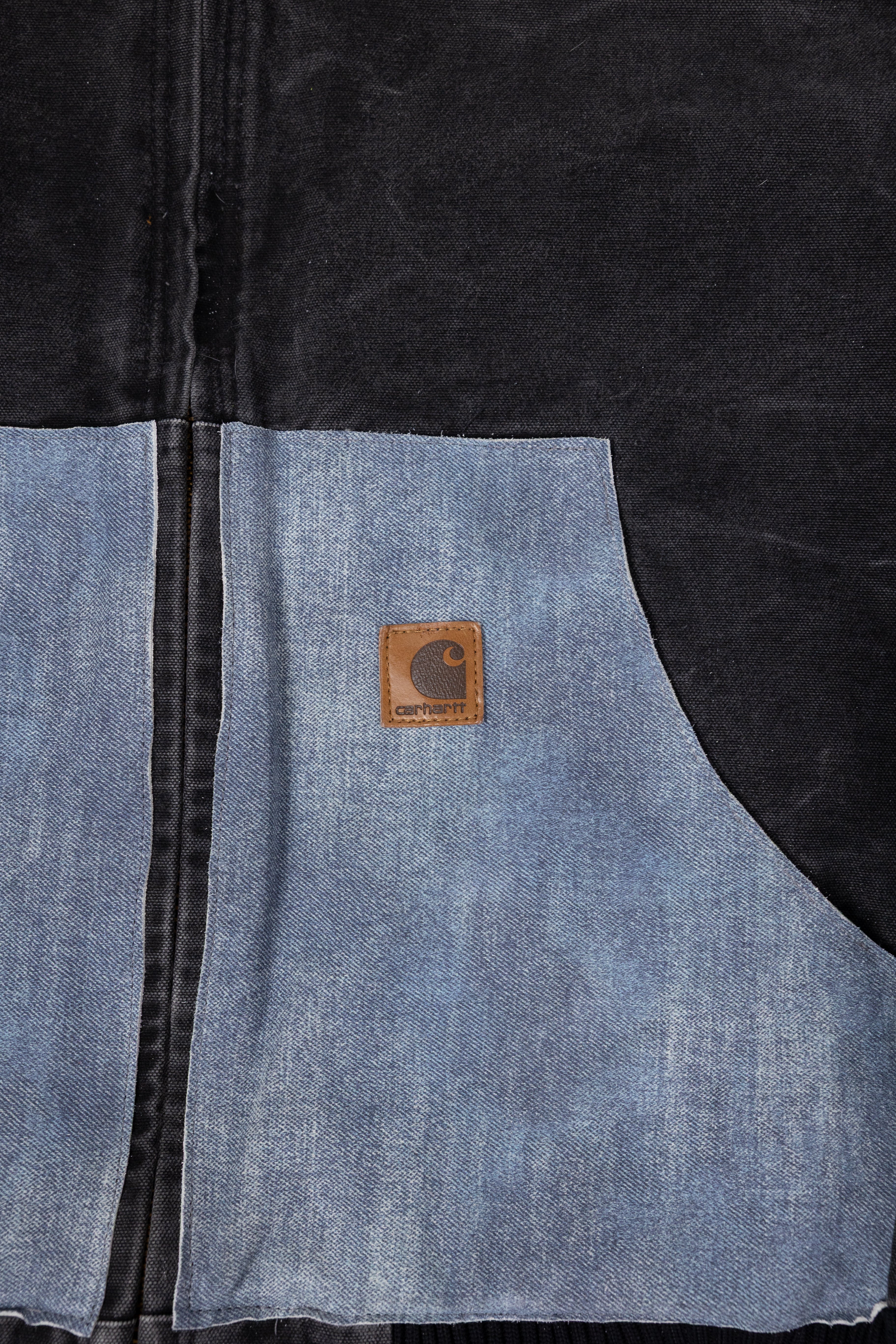 *Deify Denim Leather Patch Jacket