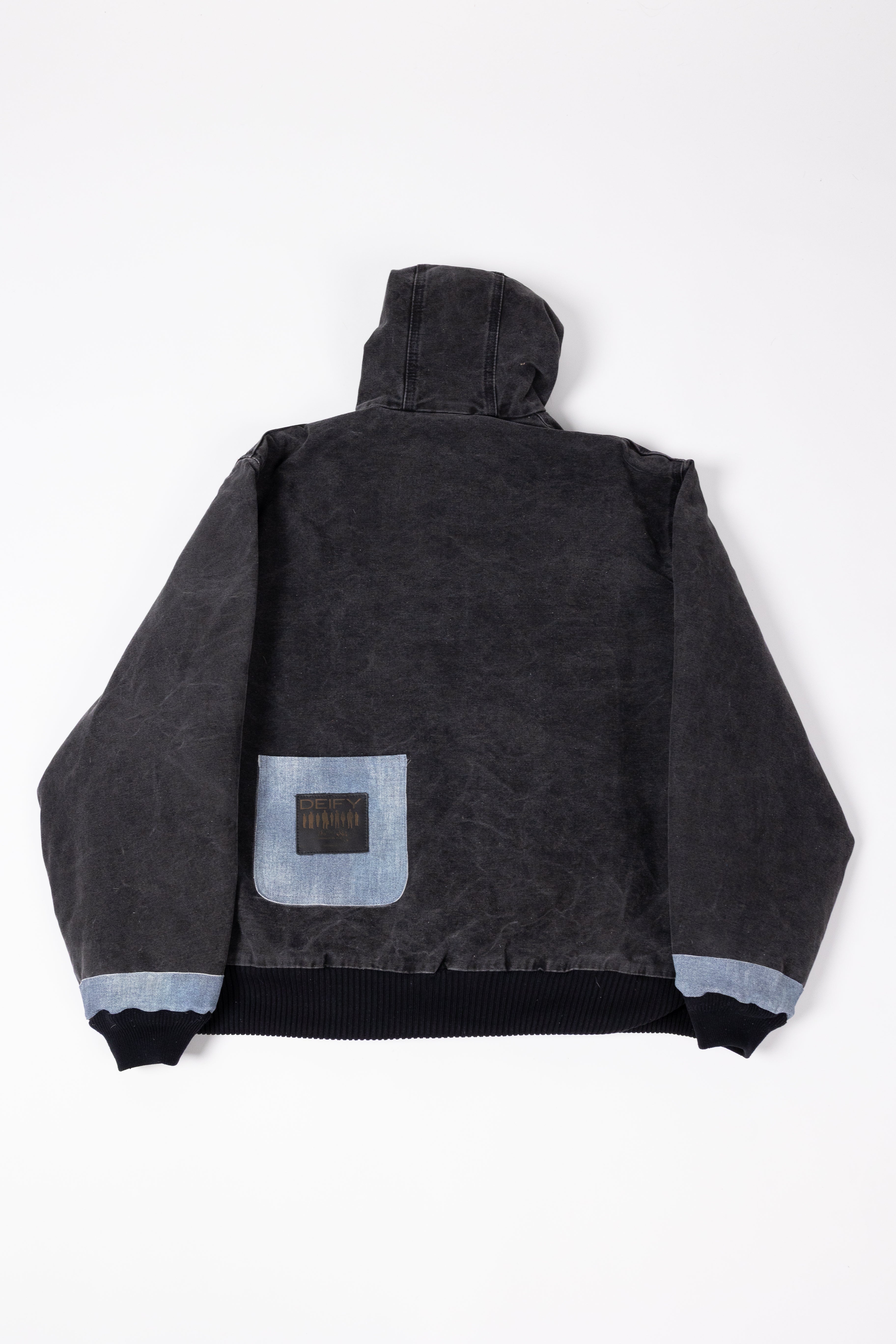 *Deify Denim Leather Patch Jacket