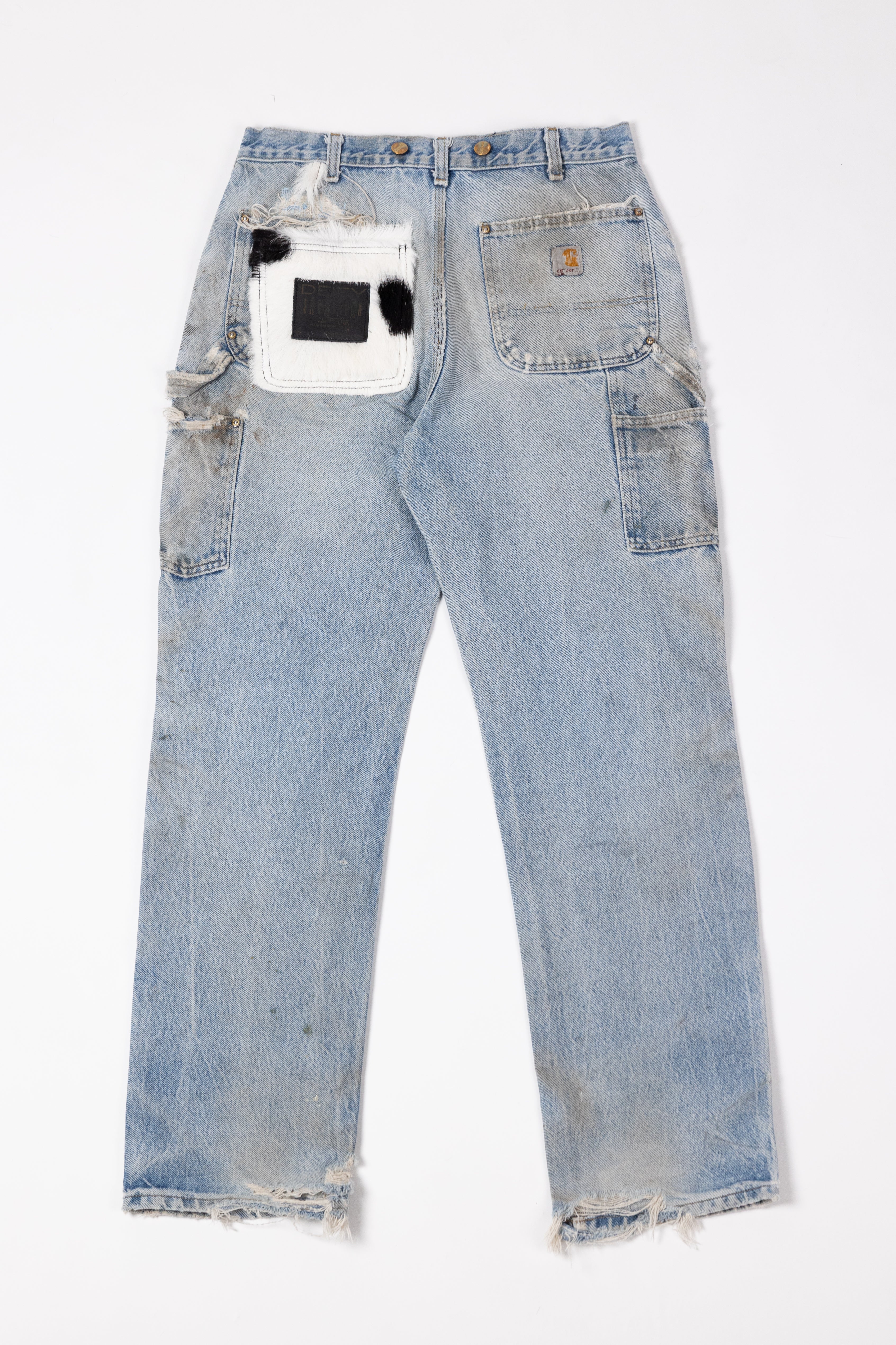 *Deify Cowhide Repair Carpenter Pants