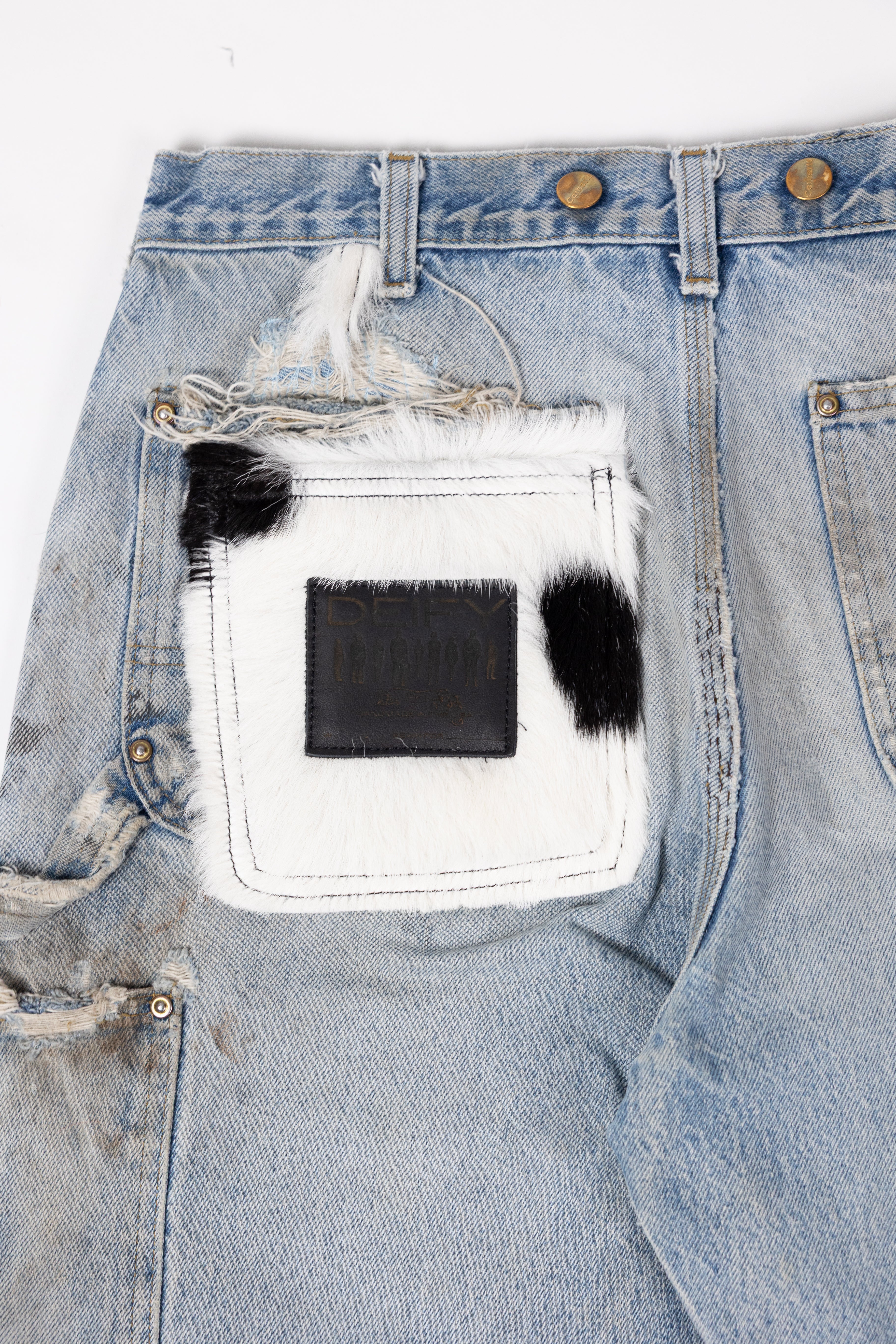 *Deify Cowhide Repair Carpenter Pants