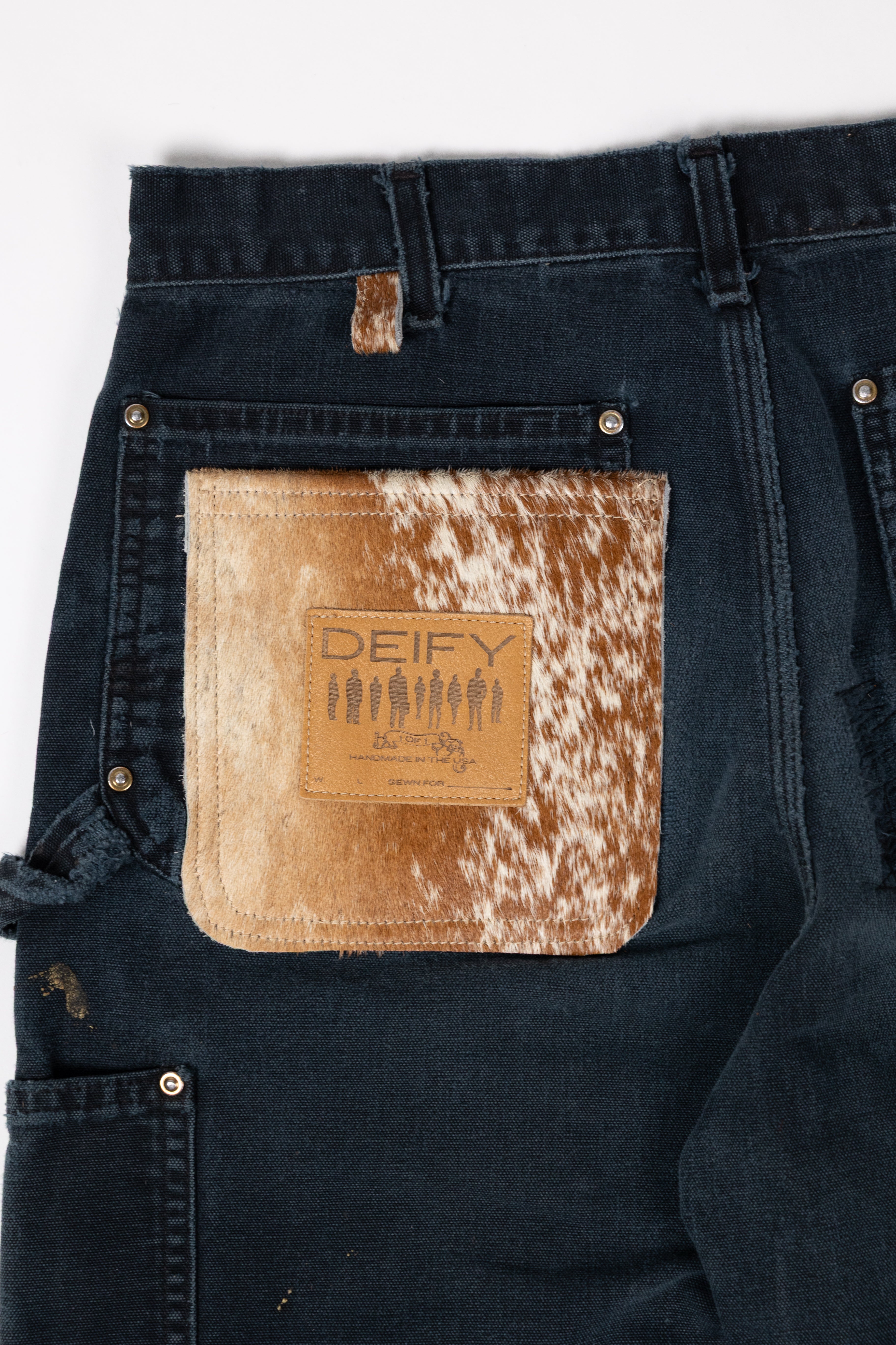 *Deify Cowhide Repair Carpenter Pants