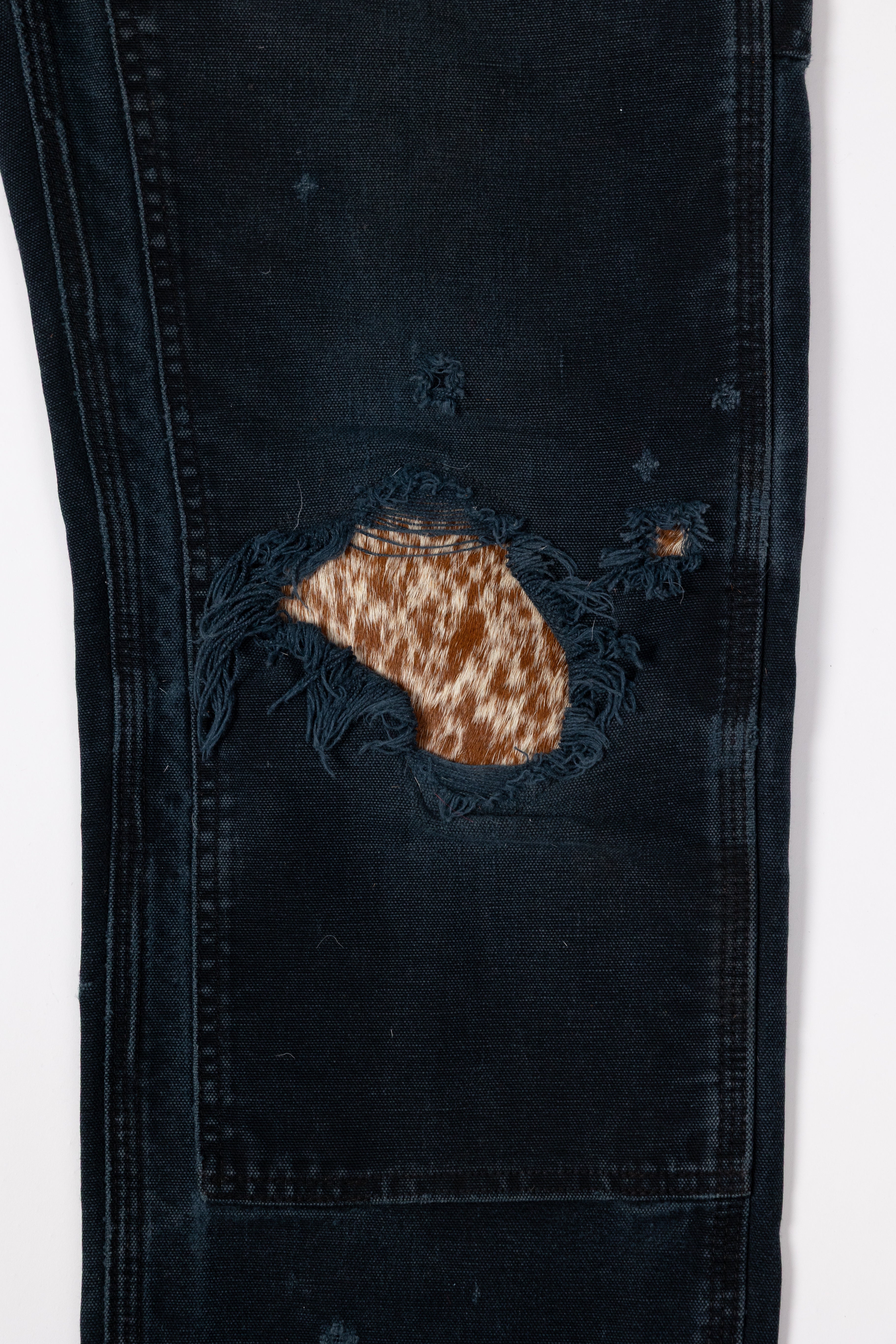 *Deify Cowhide Repair Carpenter Pants