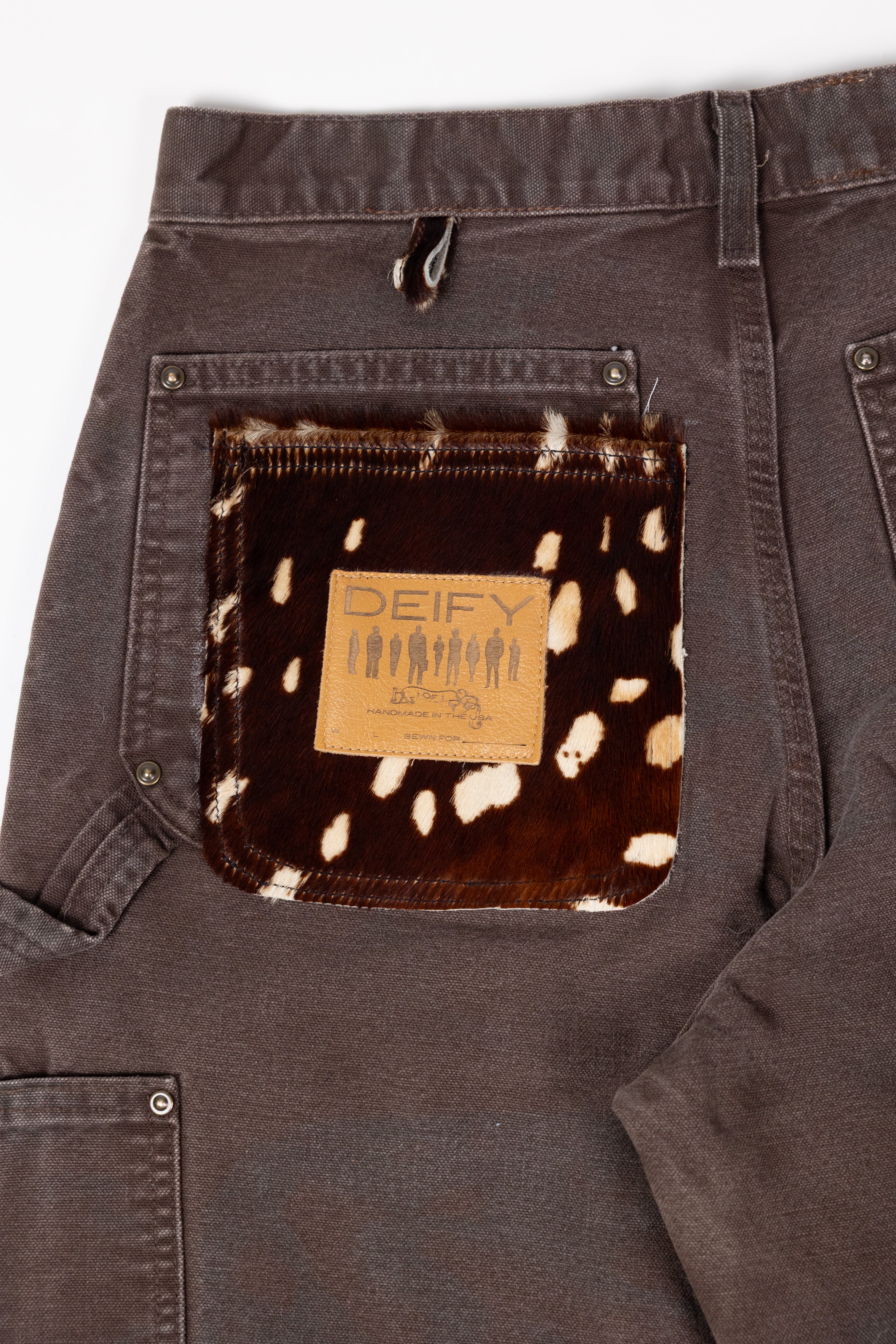 *Deify Cowhide Repair Carpenter Pants