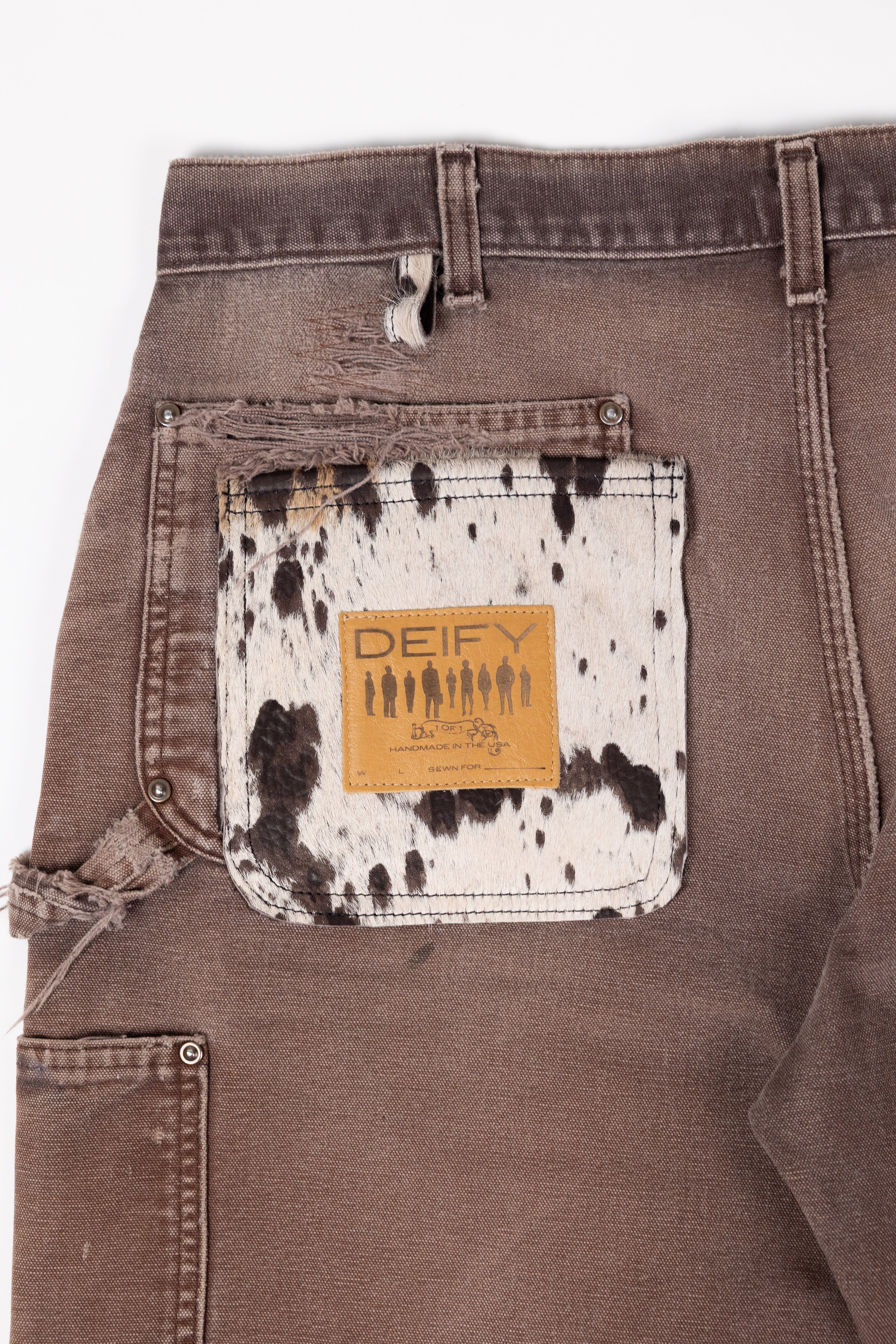 *Deify Cowhide Repair Carpenter Pants