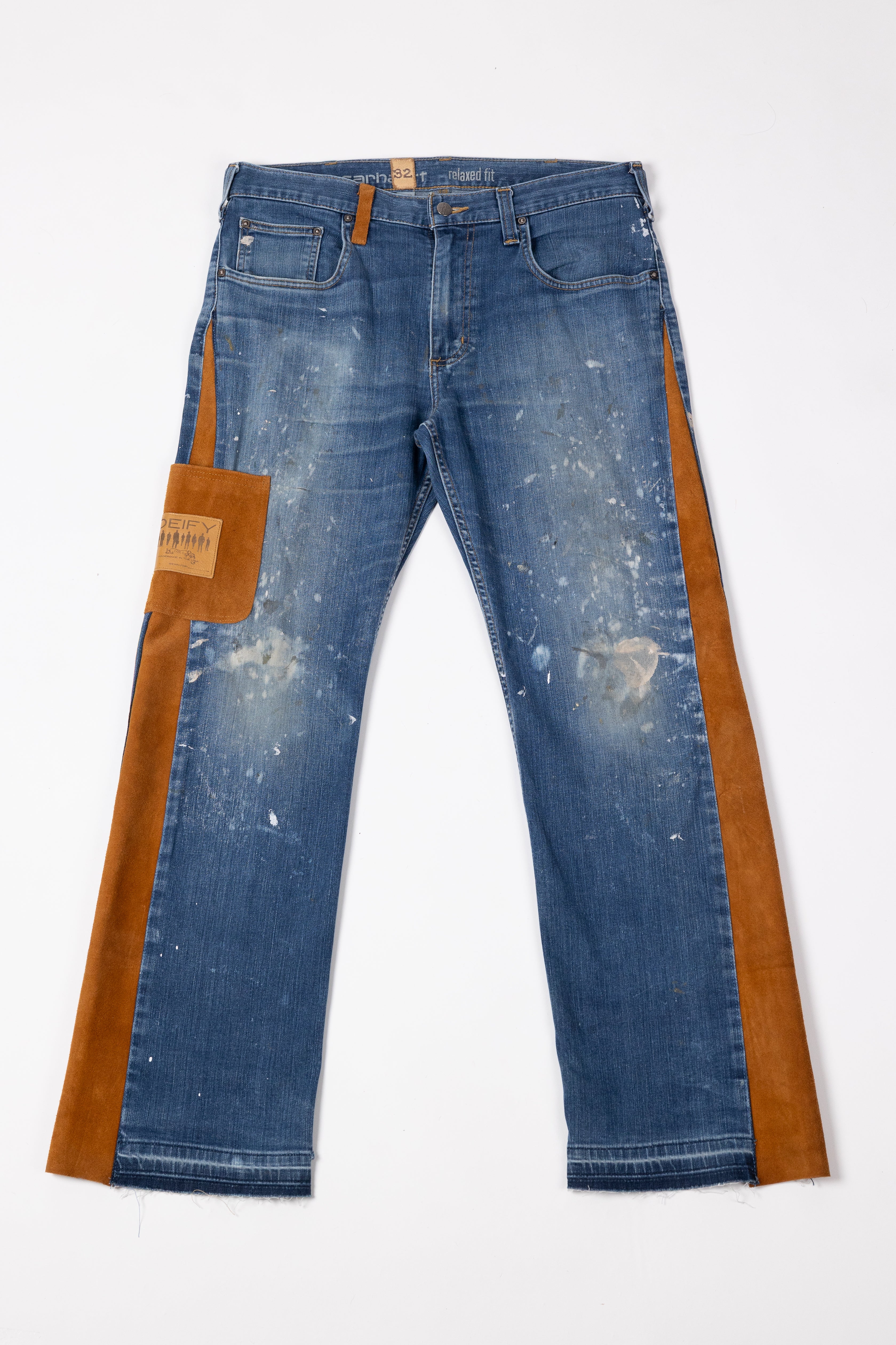 *Deify Leather Flare Carpenter Pants