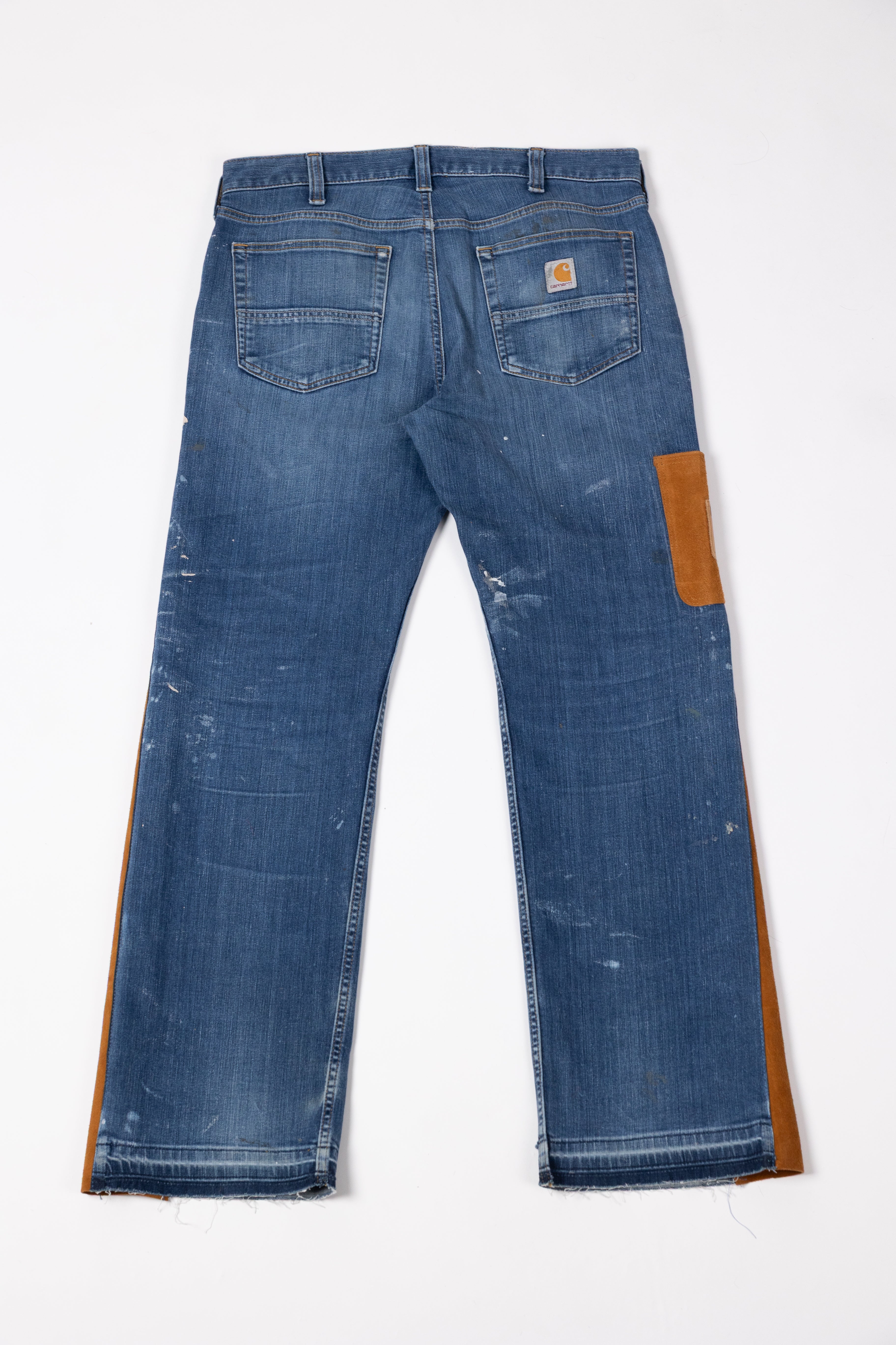 *Deify Leather Flare Carpenter Pants