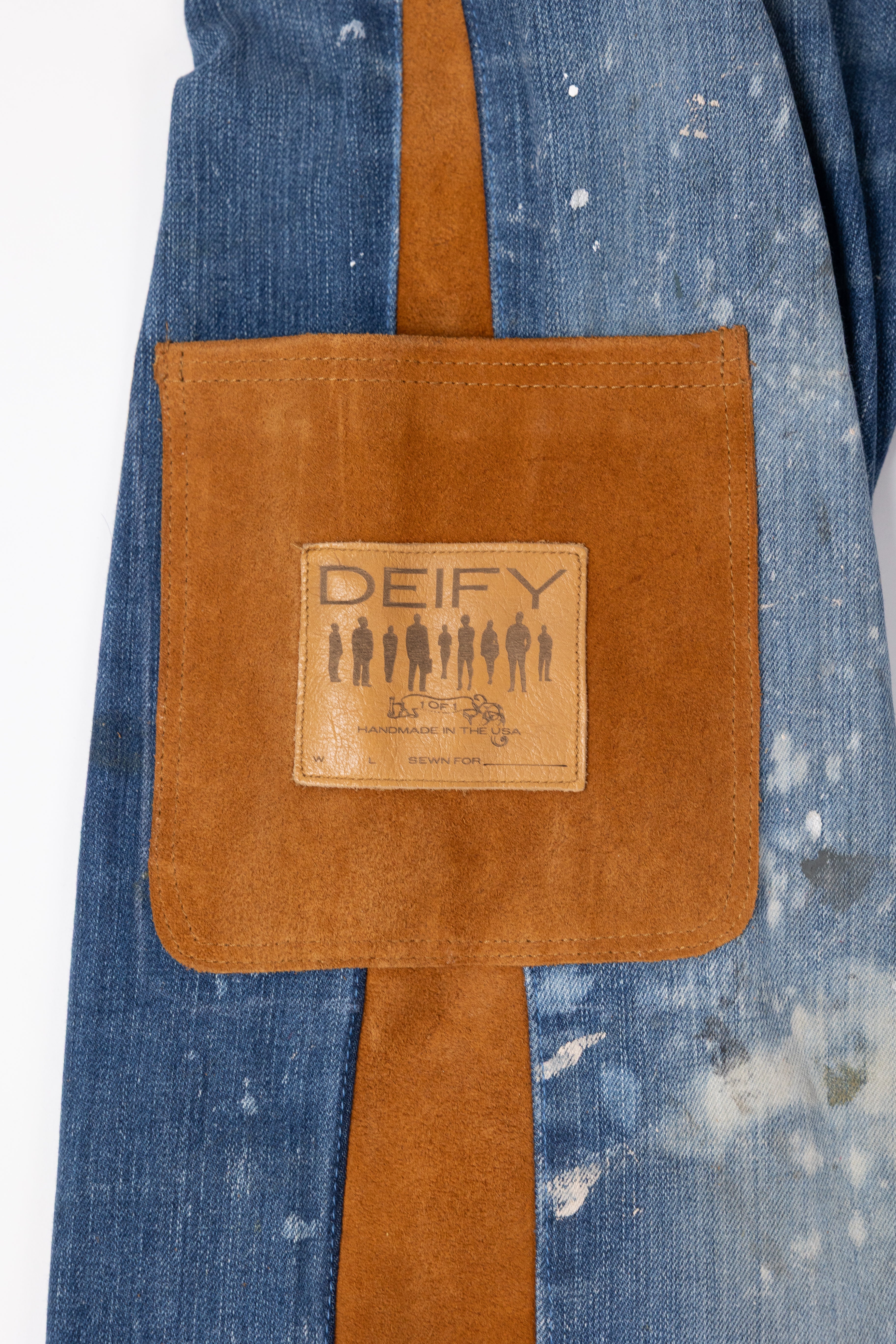 *Deify Leather Flare Carpenter Pants