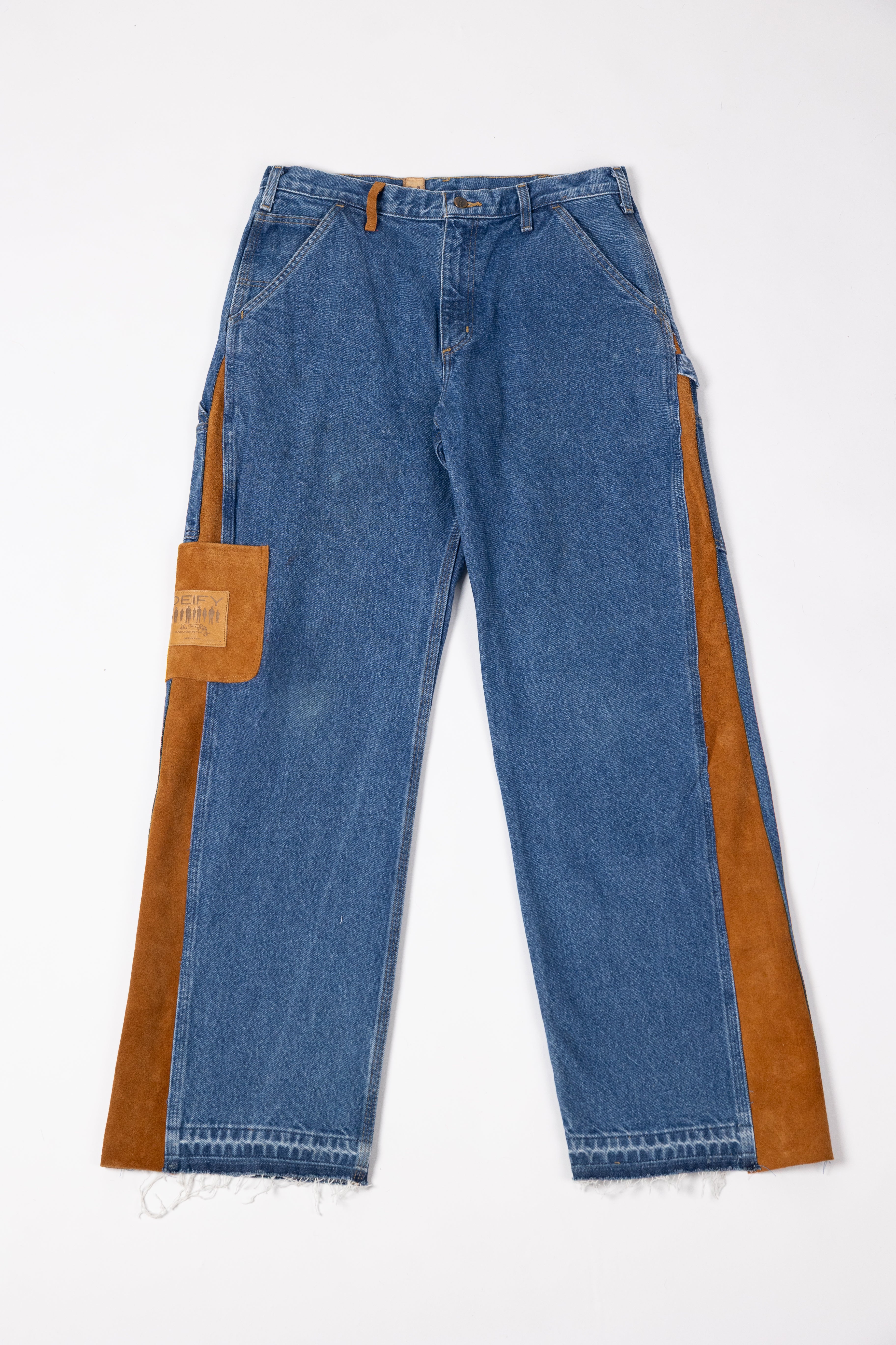 *Deify Leather Flare Carpenter Pants