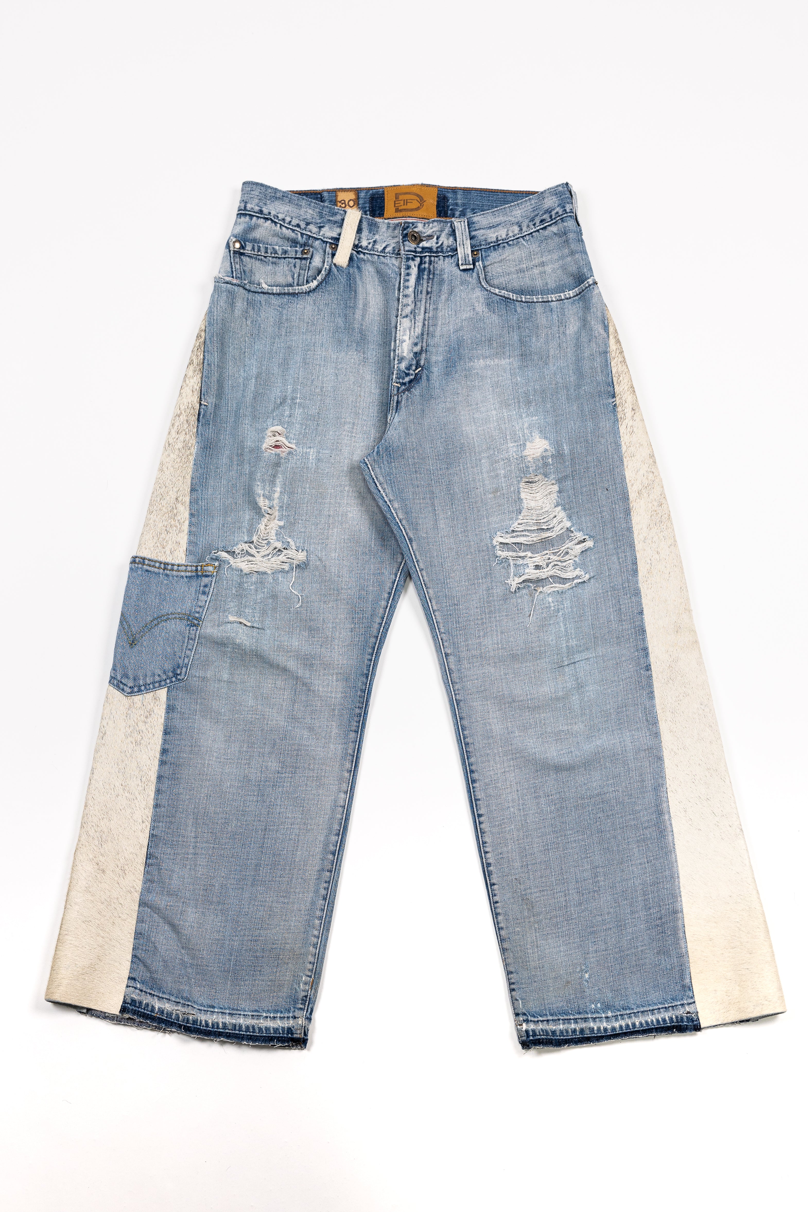 *Deify Cowhide Flare Denim