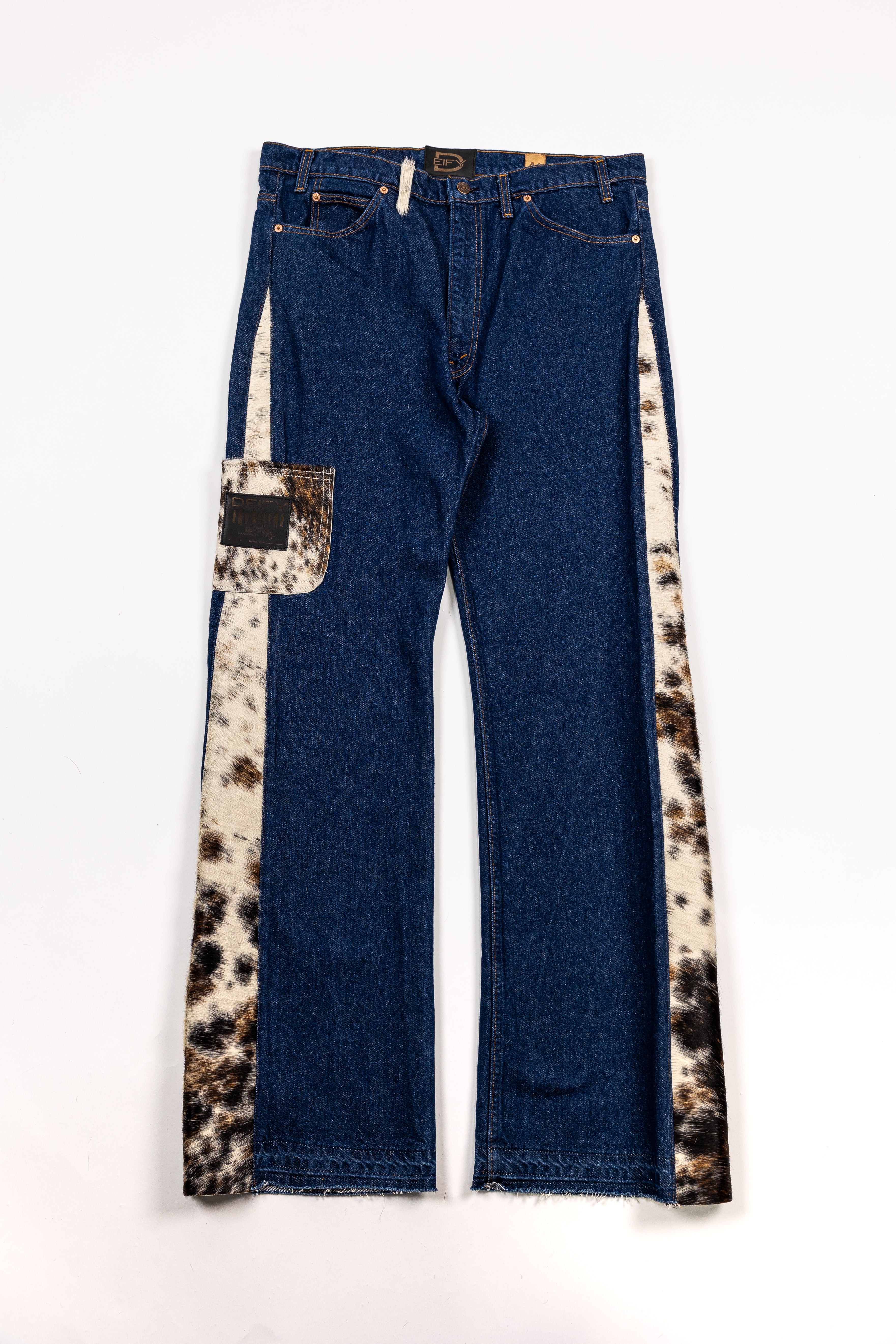 *Deify Cowhide Flare Denim