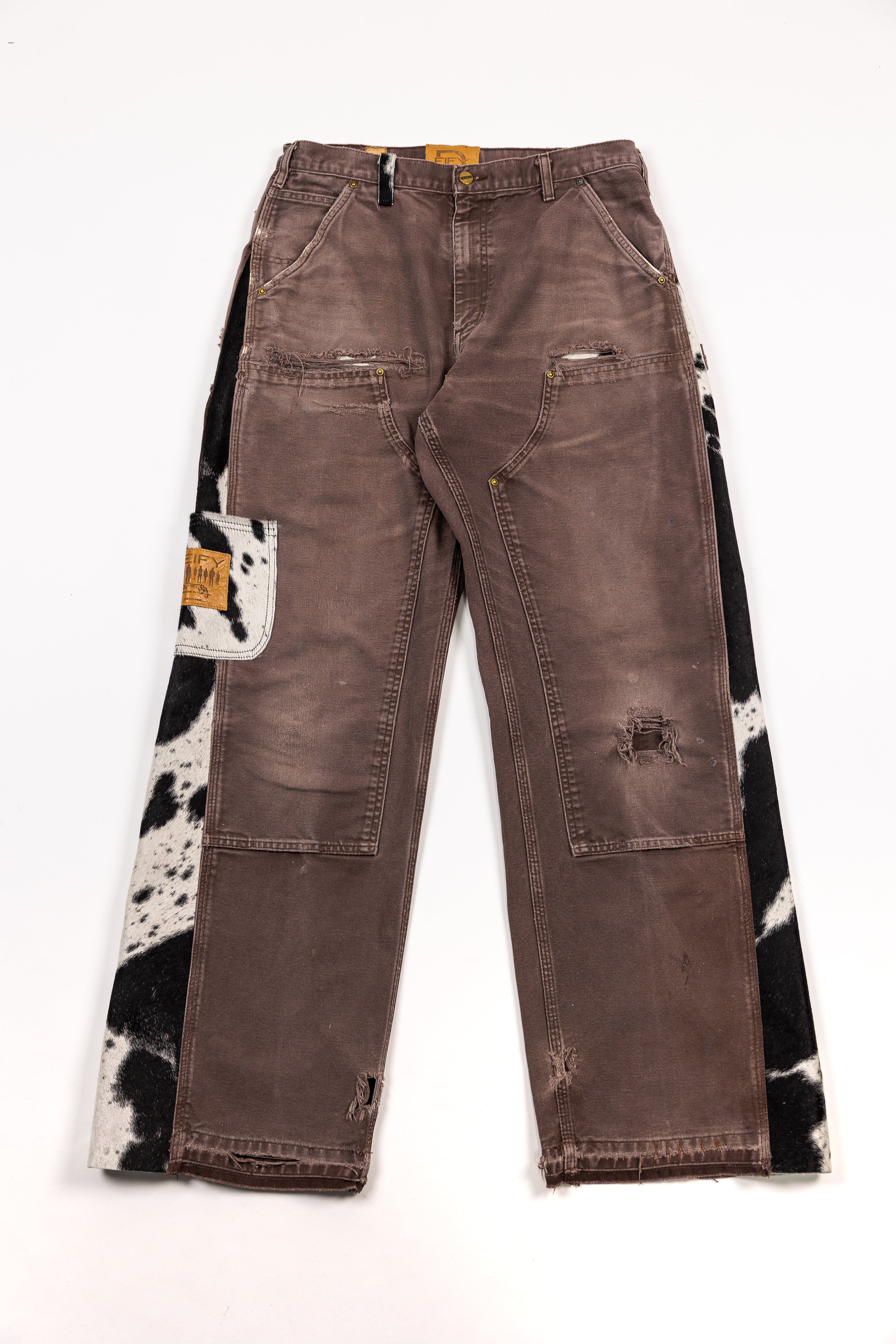 *Deify Cowhide Flare Carpenter Pants