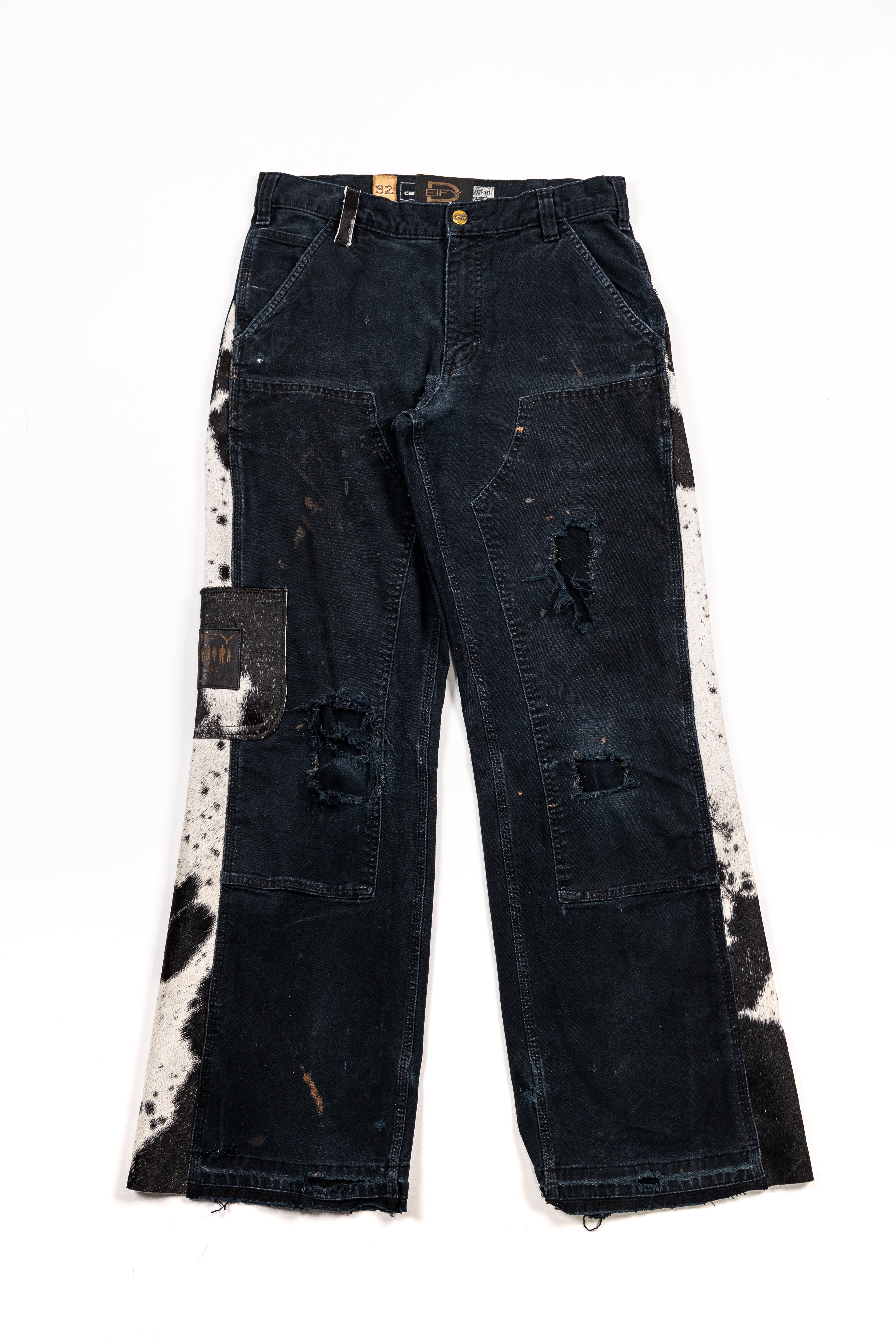 *Deify Cowhide Flare Carpenter Pants
