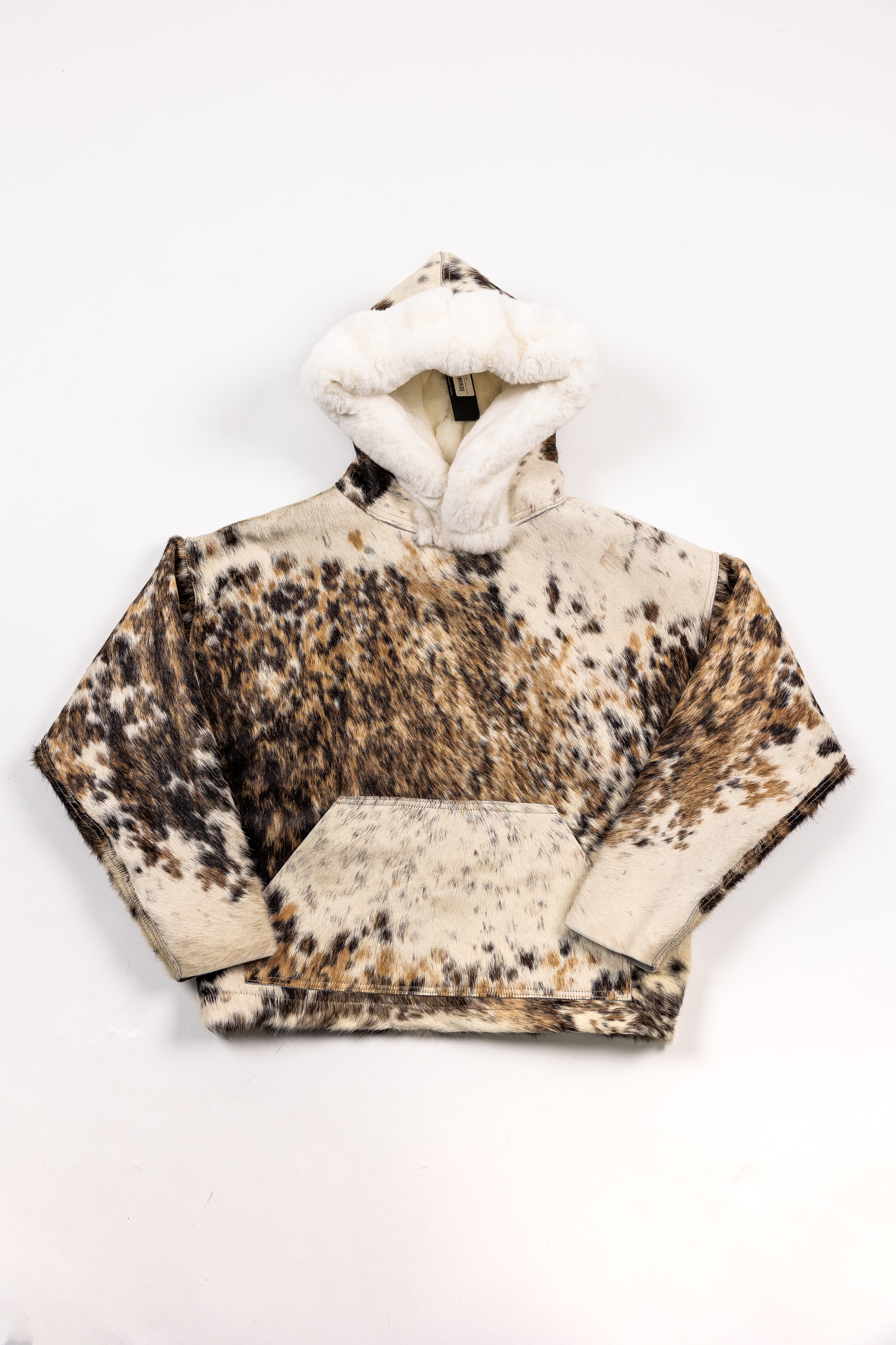 Deify Cowhide Rabbit Hooded Jacket