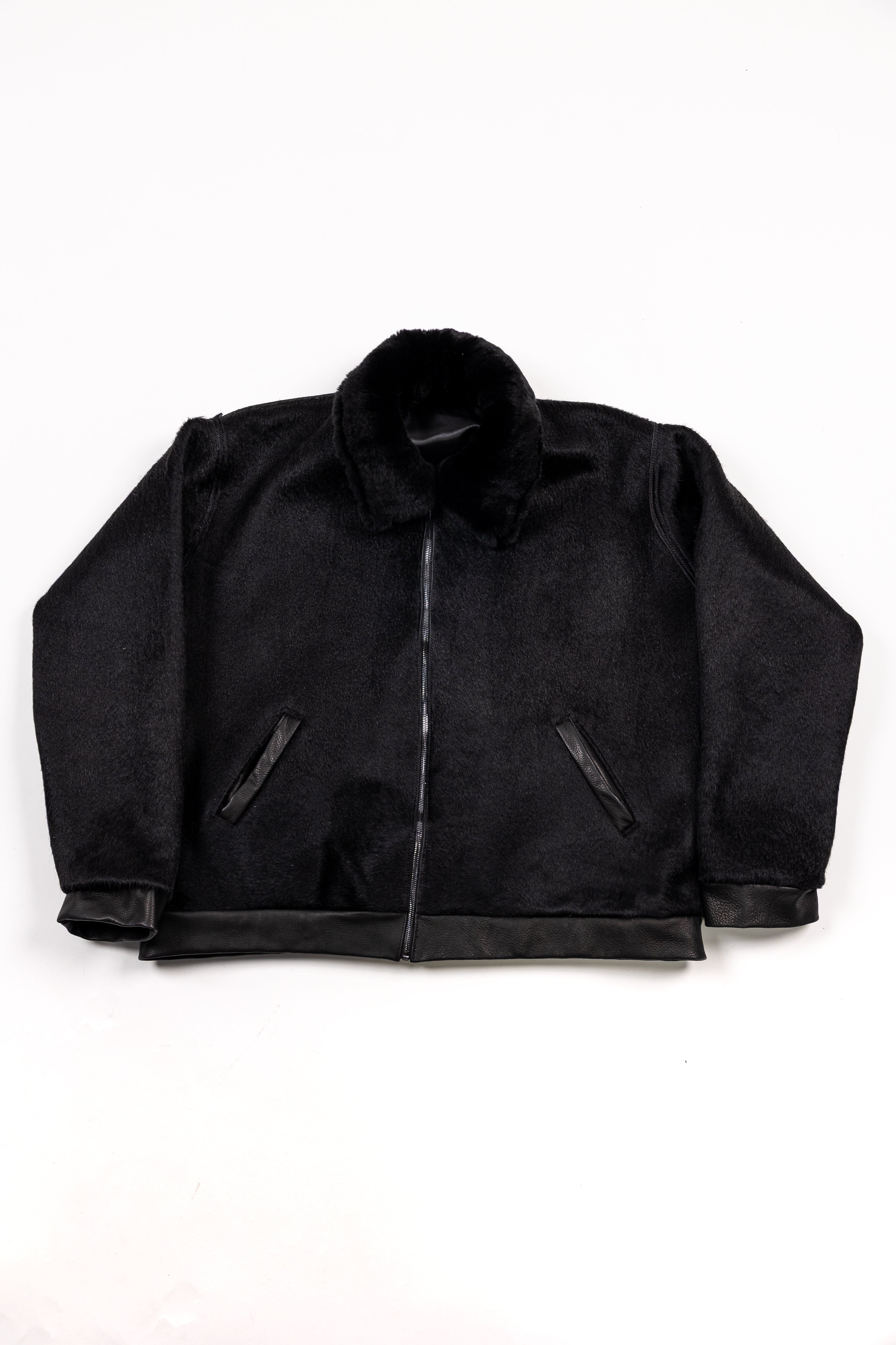 Deify Cowhide Rabbit Zip Up Jacket