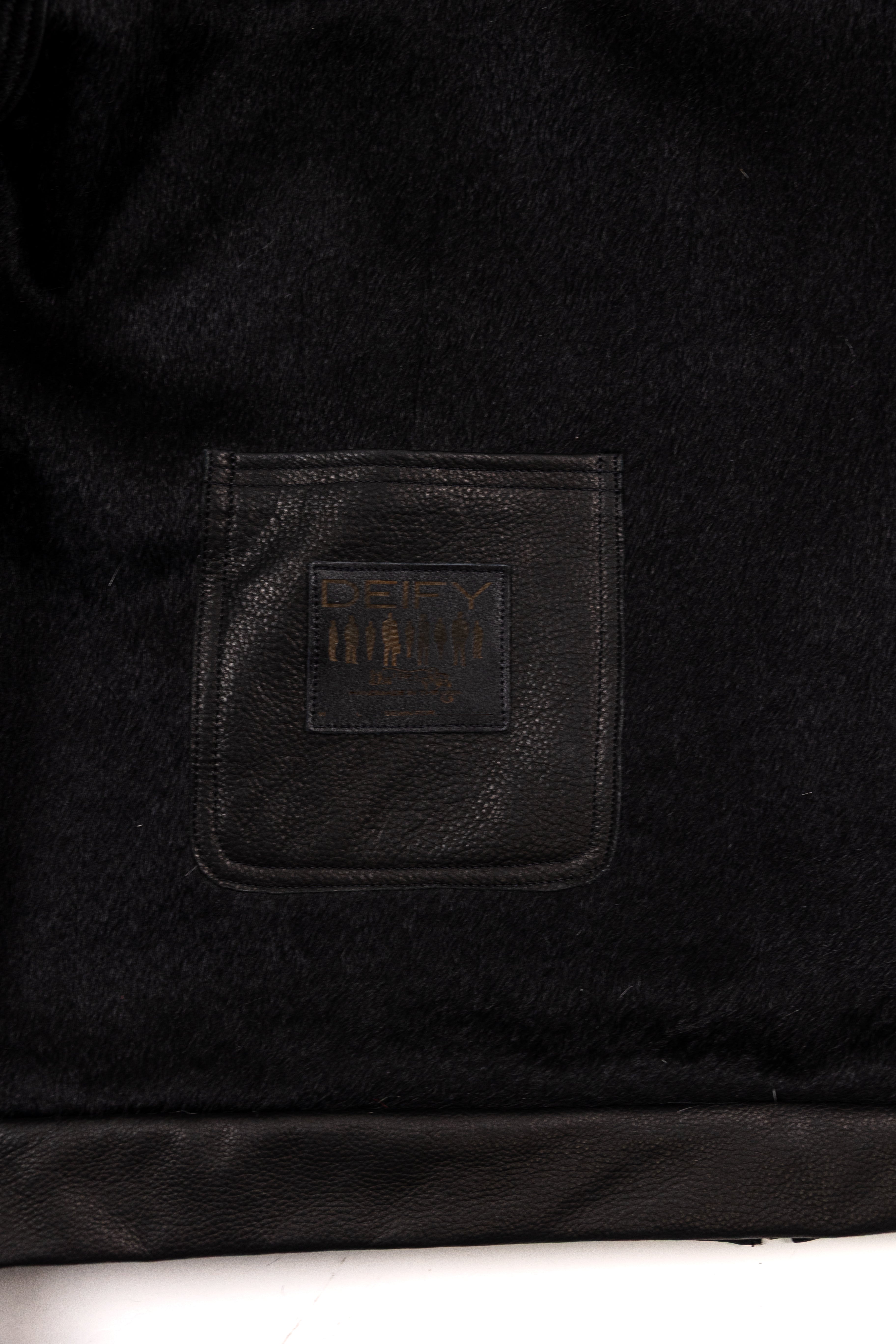 Deify Cowhide Rabbit Zip Up Jacket