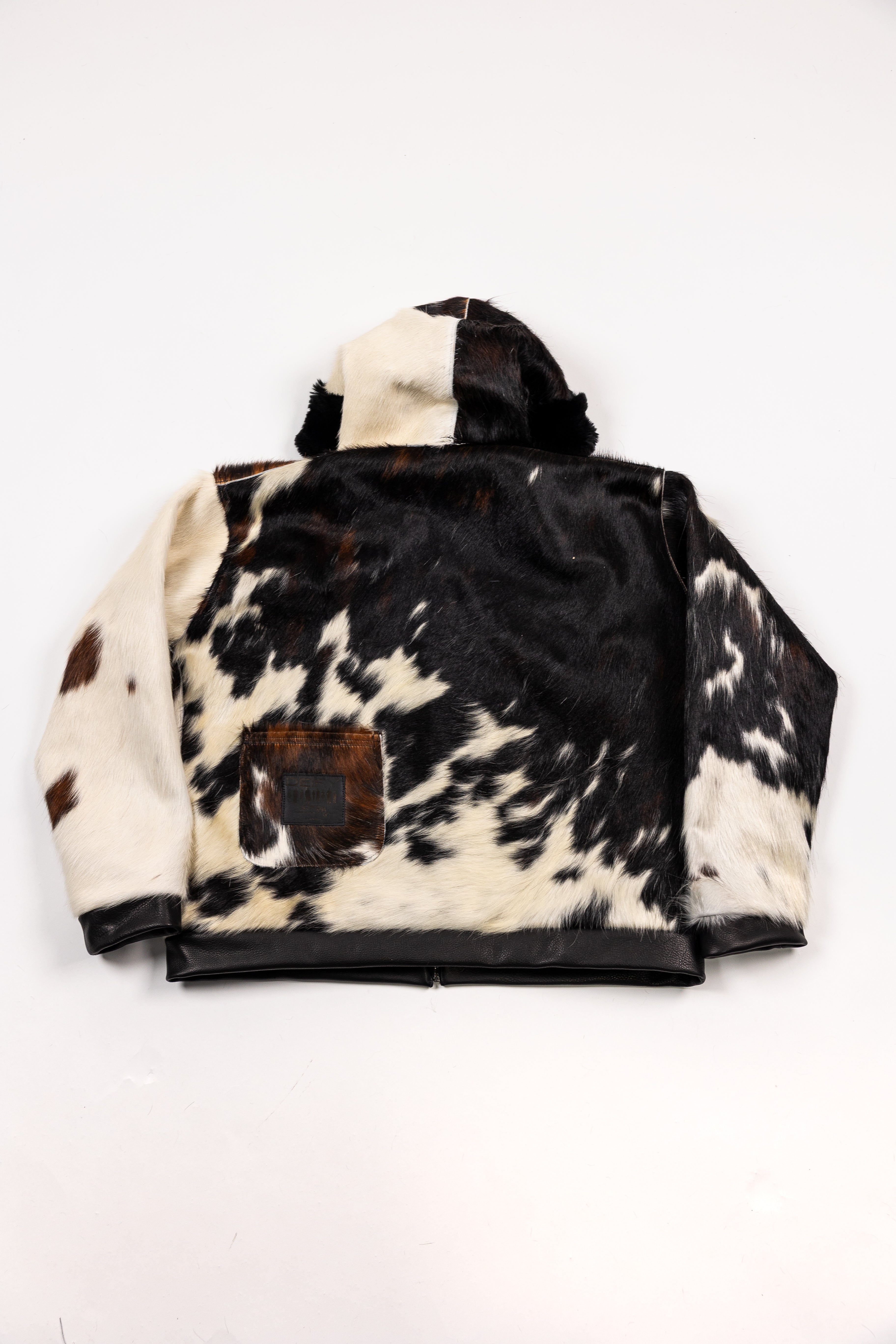 Deify Cowhide Rabbit Zip Up Hooded Jacket